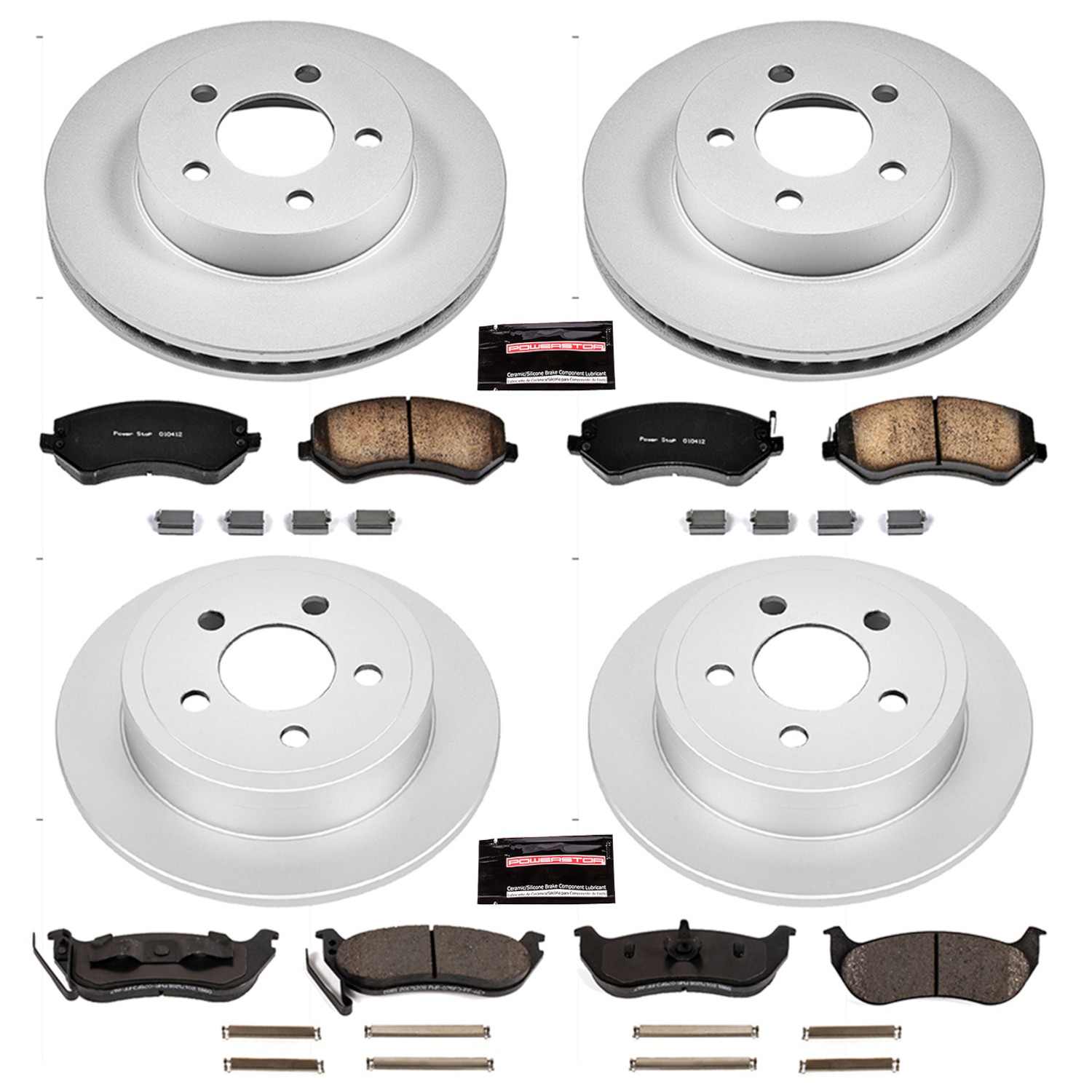Power Stop 03-07 Jeep Liberty Front & Rear Z17 Evolution Geomet Coated Brake Kit