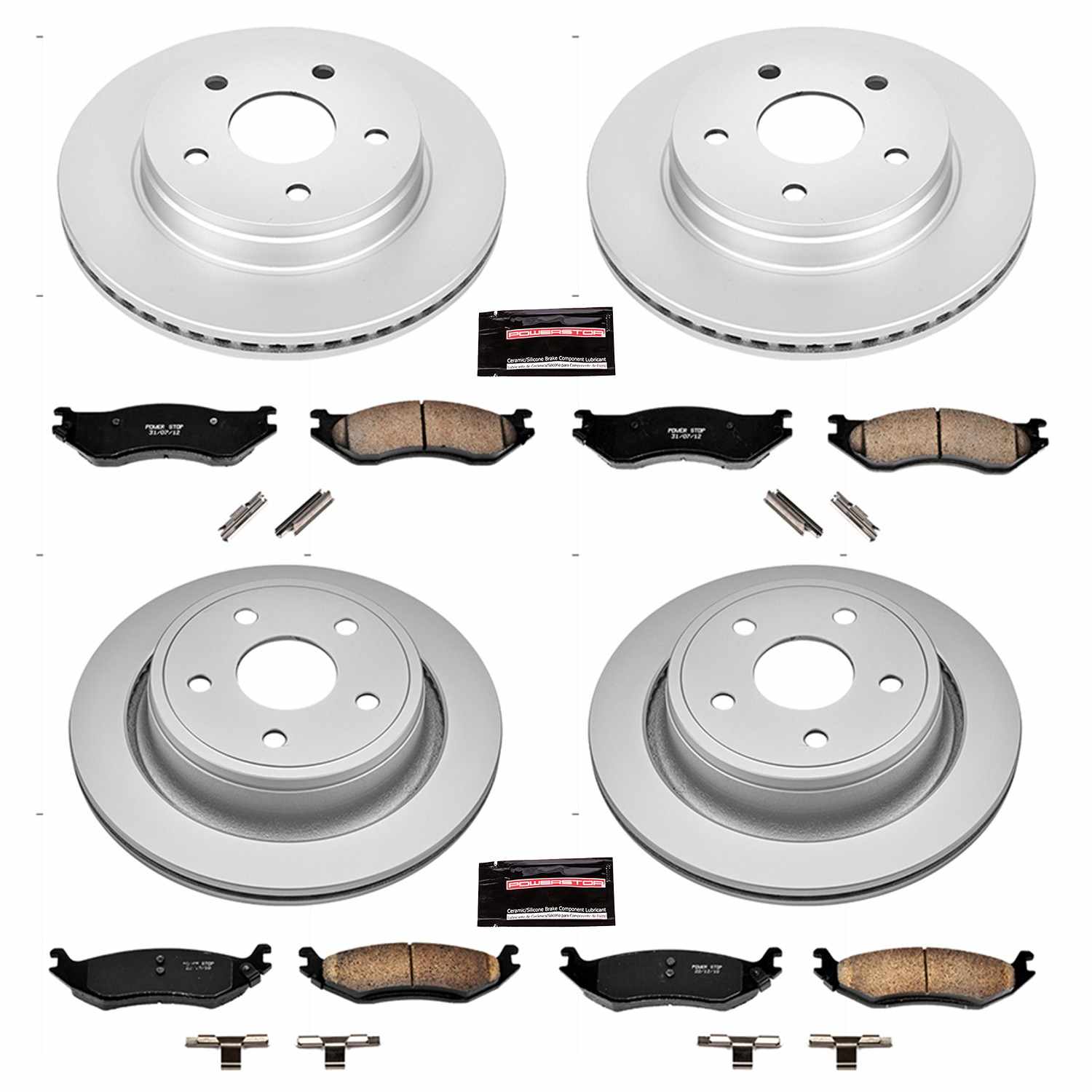 Power Stop 04-06 Dodge Durango Front & Rear Z17 Evolution Geomet Coated Brake Kit