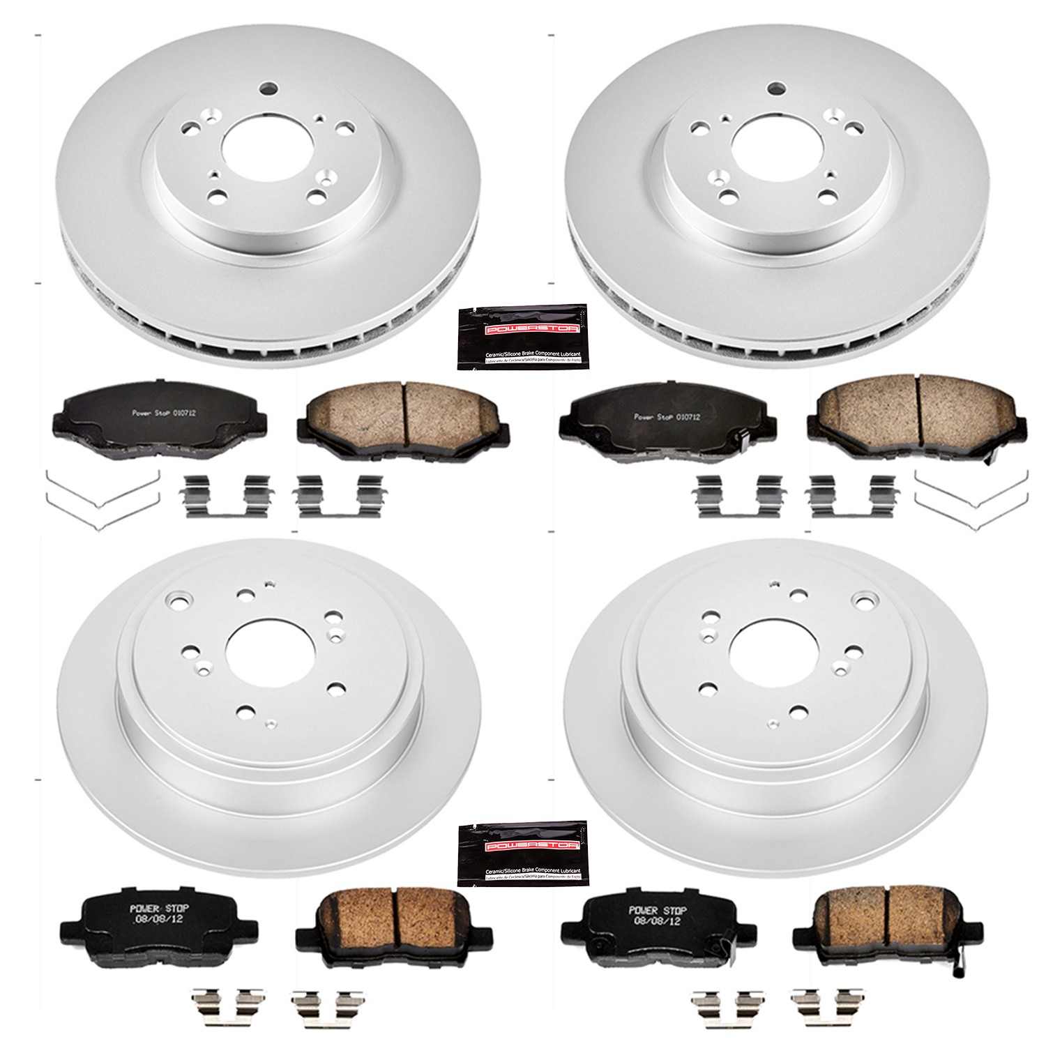 Power Stop 03-08 Honda Pilot Front & Rear Z17 Evolution Geomet Coated Brake Kit