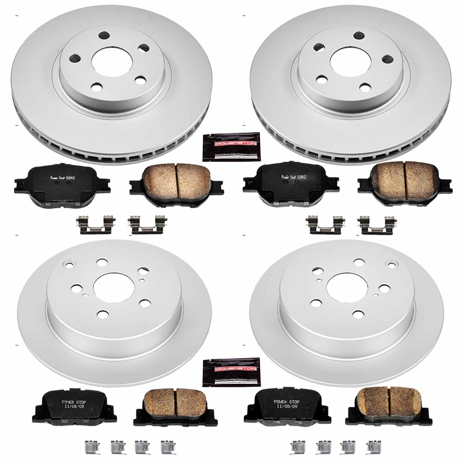 Power Stop 05-10 Scion tC Front & Rear Z17 Evolution Geomet Coated Brake Kit