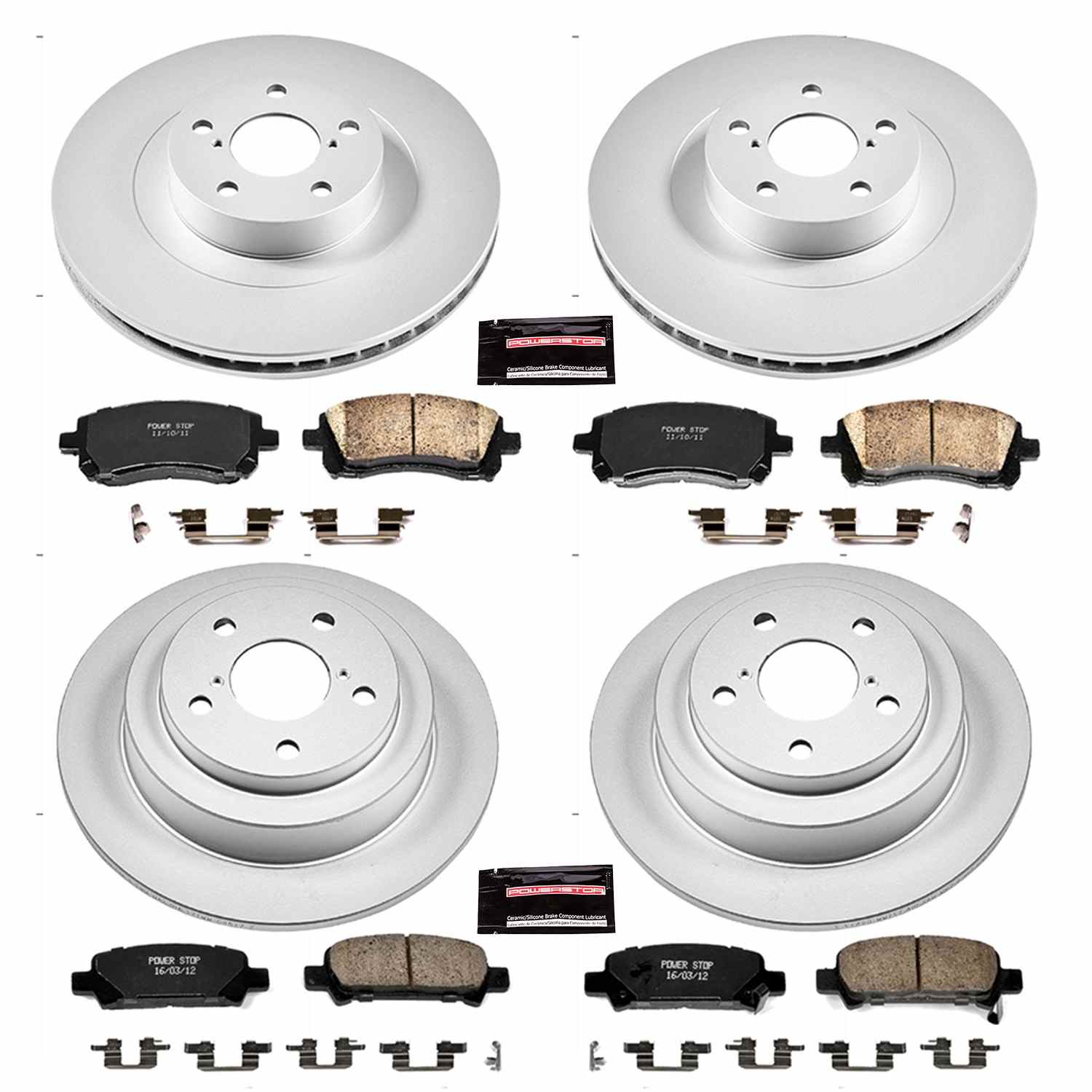 Power Stop 02-03 Subaru Impreza Front & Rear Z17 Evolution Geomet Coated Brake Kit