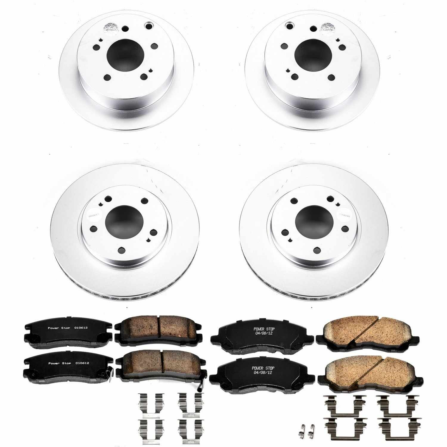 Power Stop 04-12 Mitsubishi Galant Front & Rear Z17 Evolution Geomet Coated Brake Kit