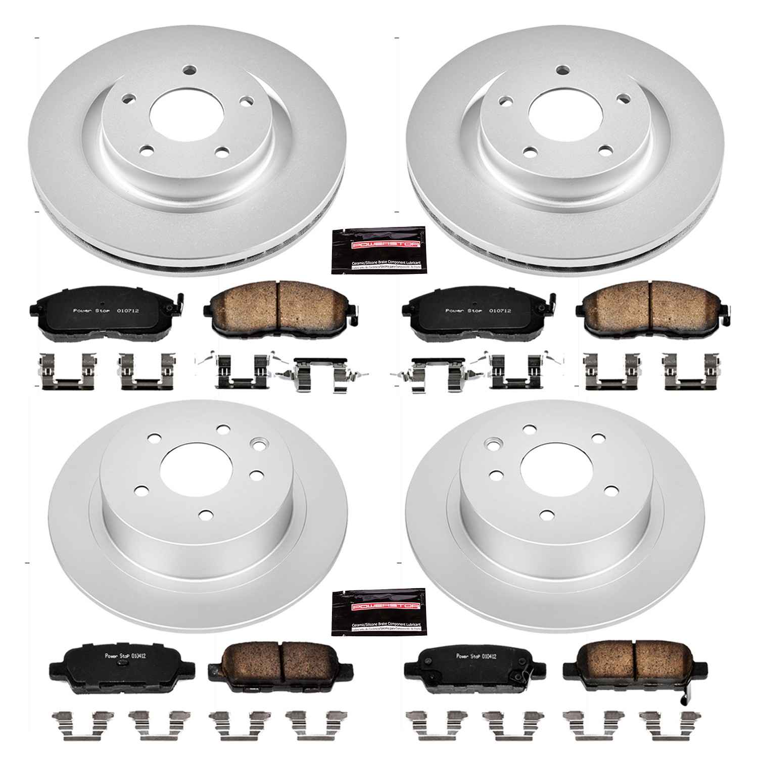 Power Stop 10-13 Nissan Altima Front & Rear Z17 Evolution Geomet Coated Brake Kit