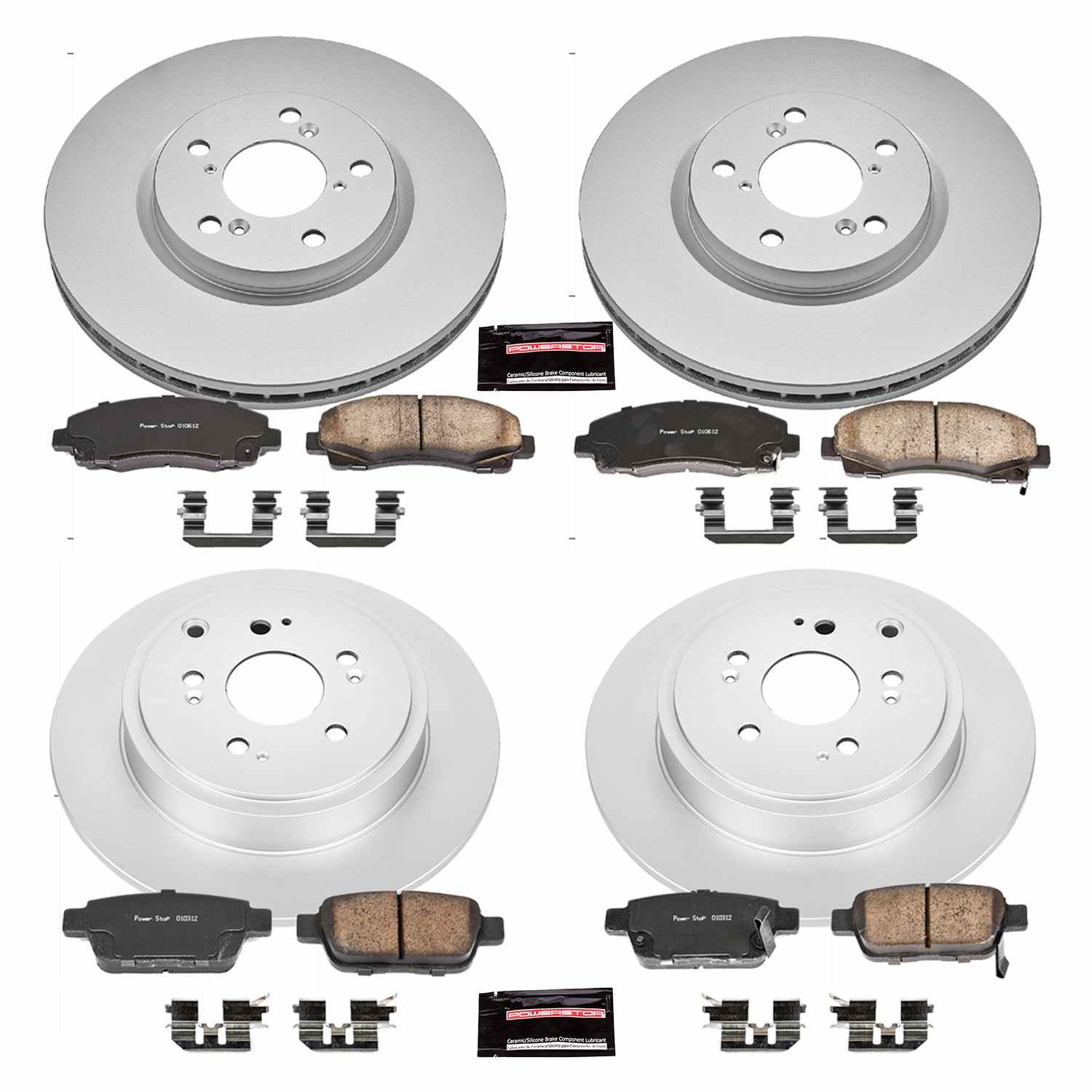 Power Stop 06-11 Honda Ridgeline Front & Rear Z17 Evolution Geomet Coated Brake Kit