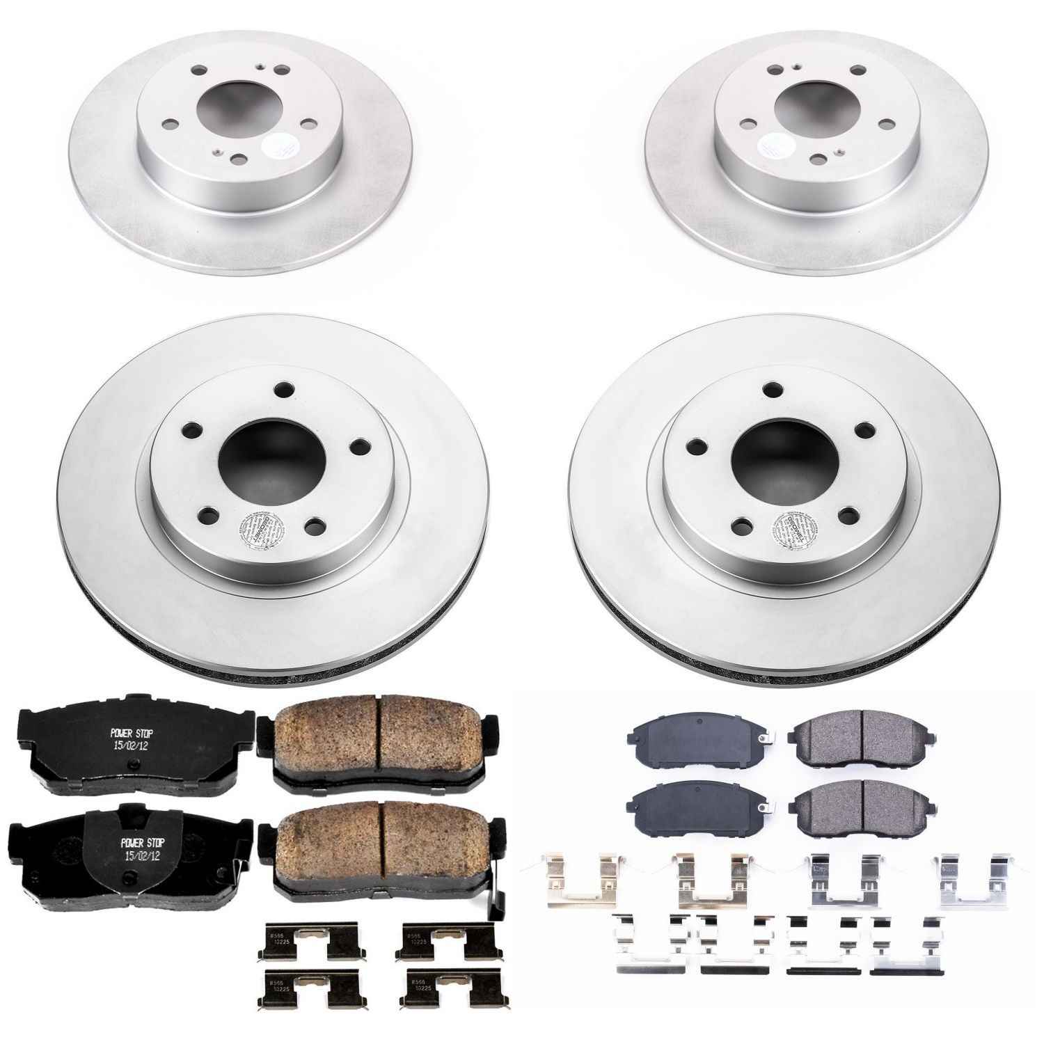 Power Stop 99-01 Nissan Maxima Front & Rear Z17 Evolution Geomet Coated Brake Kit