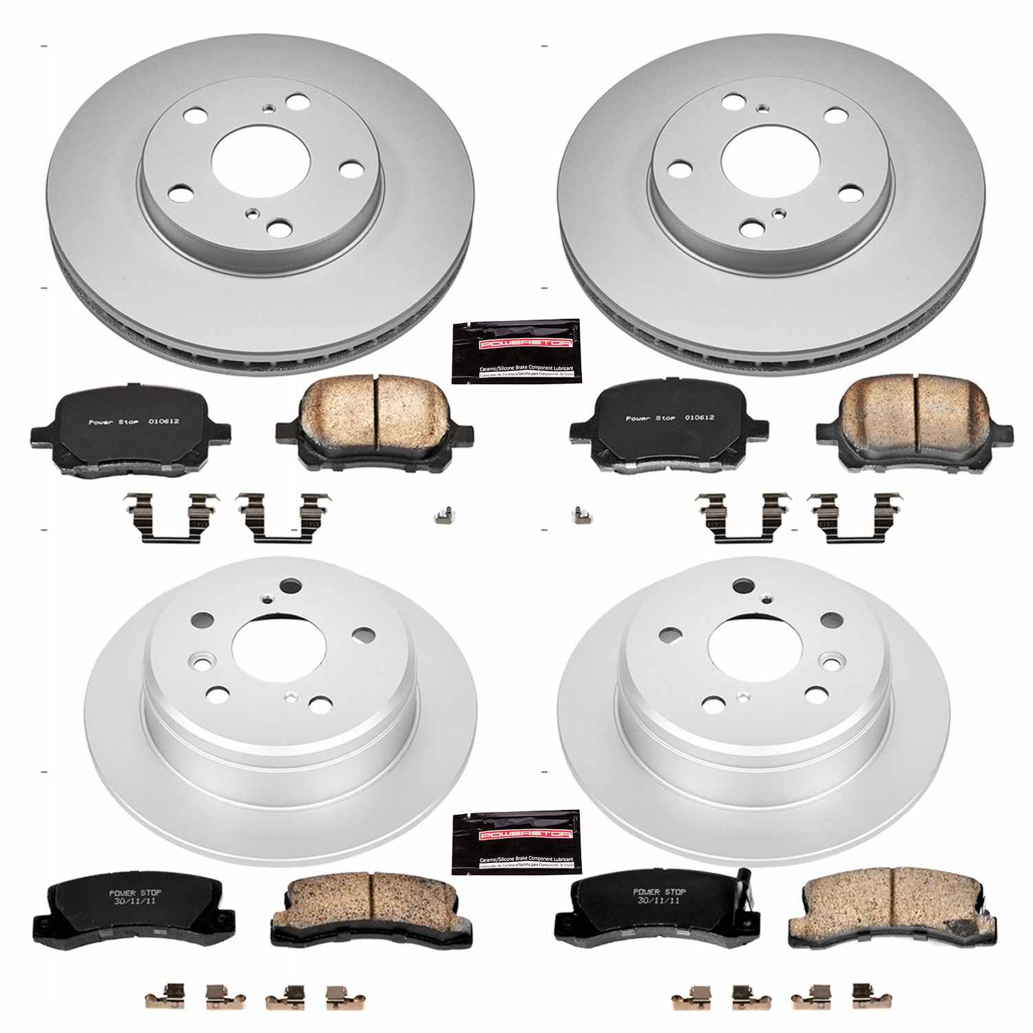 Power Stop 97-99 Lexus ES300 Front & Rear Z17 Evolution Geomet Coated Brake Kit