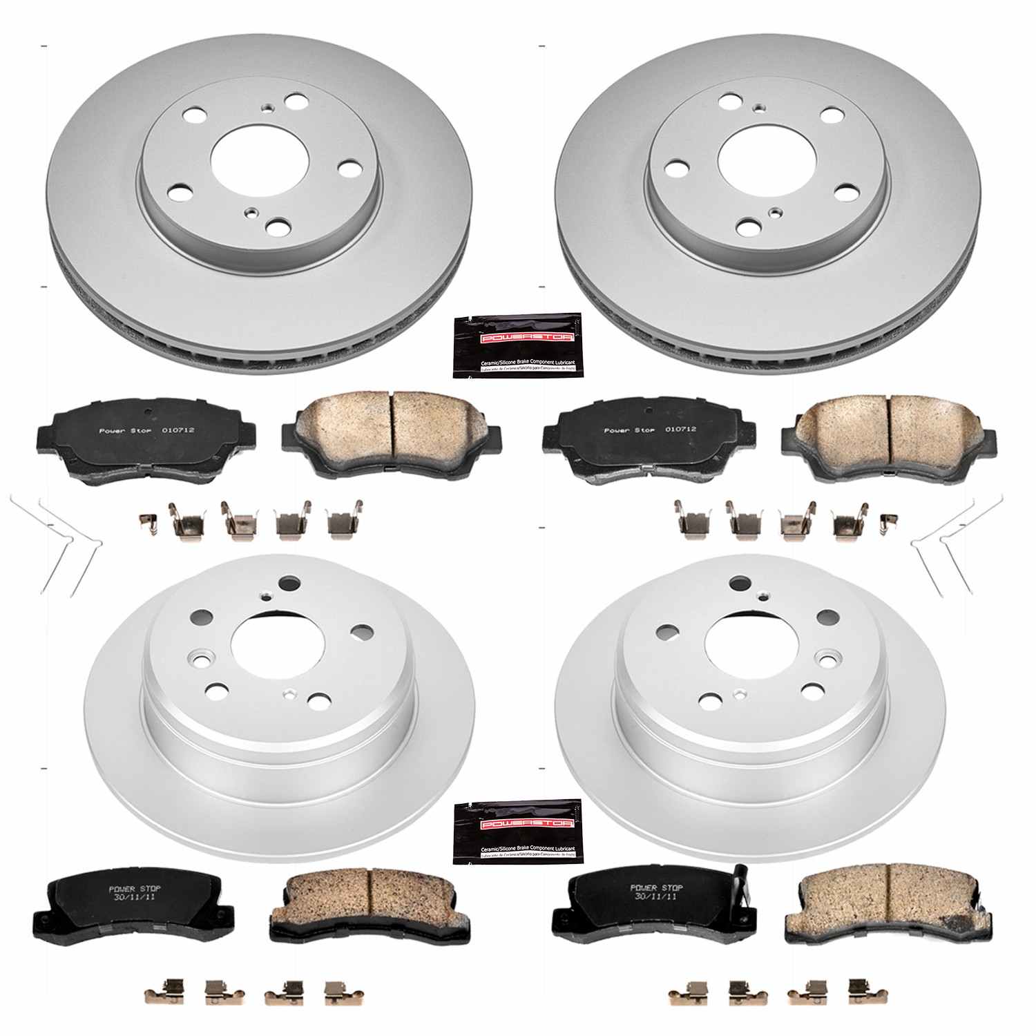 Power Stop 92-96 Toyota Camry Front & Rear Z17 Evolution Geomet Coated Brake Kit