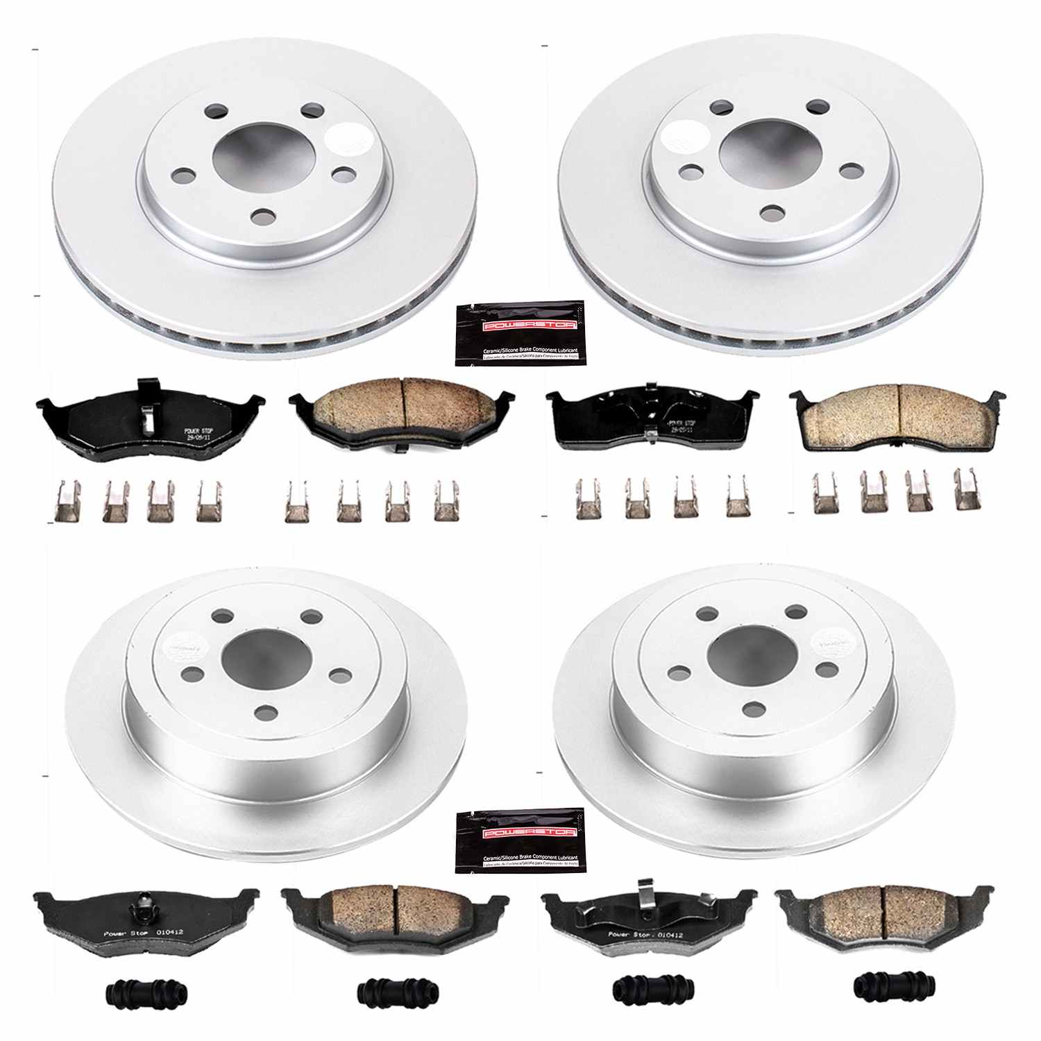 Power Stop 00-05 Dodge Neon Front & Rear Z17 Evolution Geomet Coated Brake Kit