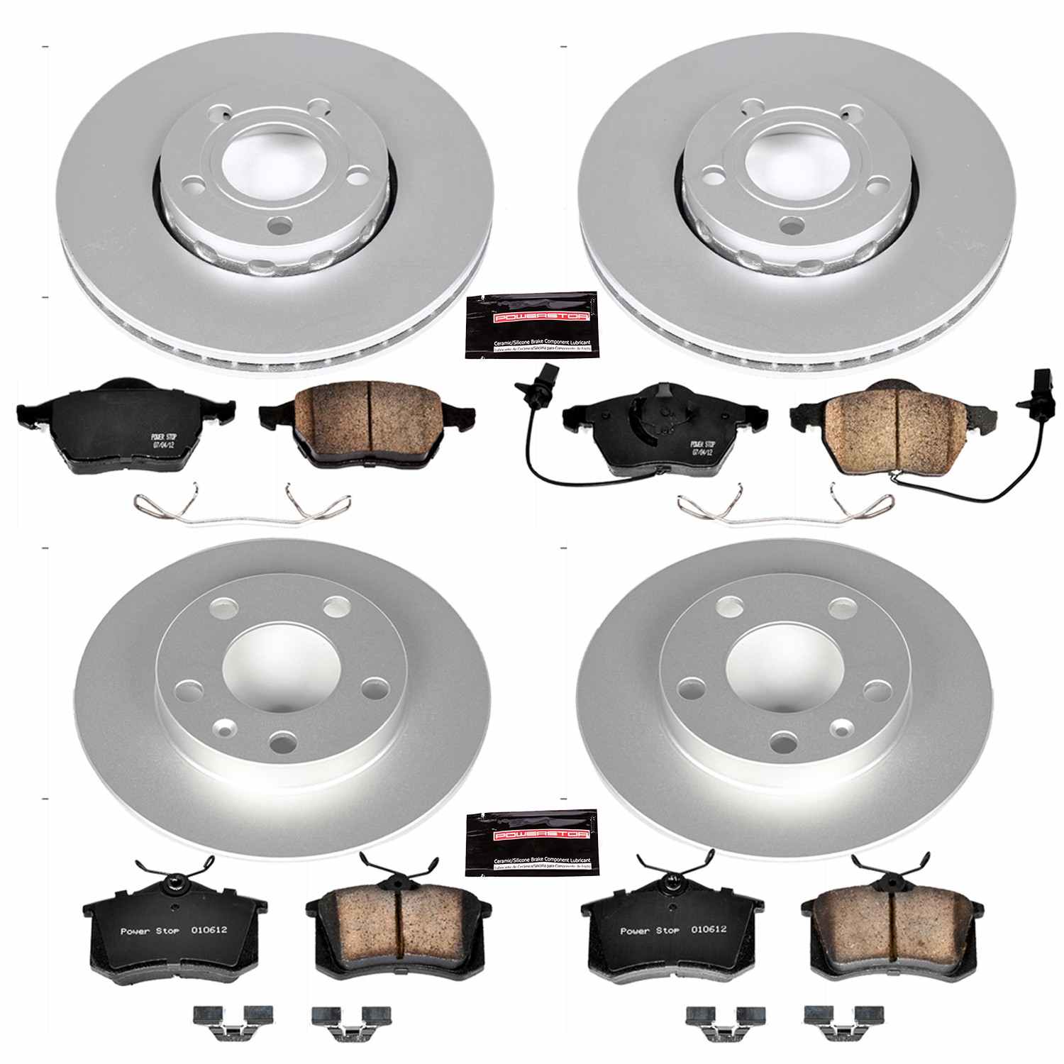 Power Stop 02-04 Audi A4 Front & Rear Z23 Evolution Sport Coated Brake Kit
