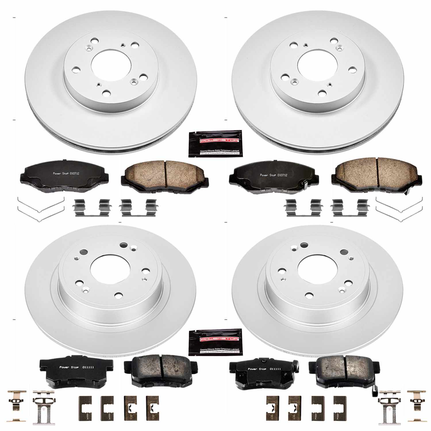 Power Stop 2005 Honda Accord Front & Rear Z17 Evolution Geomet Coated Brake Kit