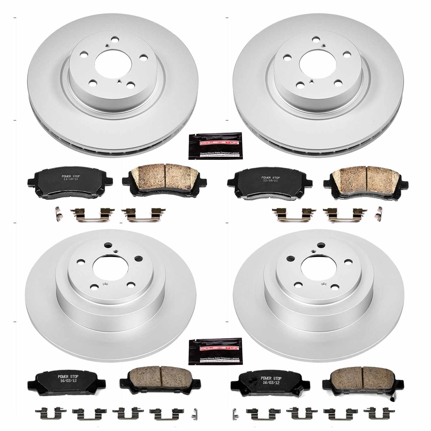 Power Stop 00-02 Subaru Legacy Front & Rear Z17 Evolution Geomet Coated Brake Kit