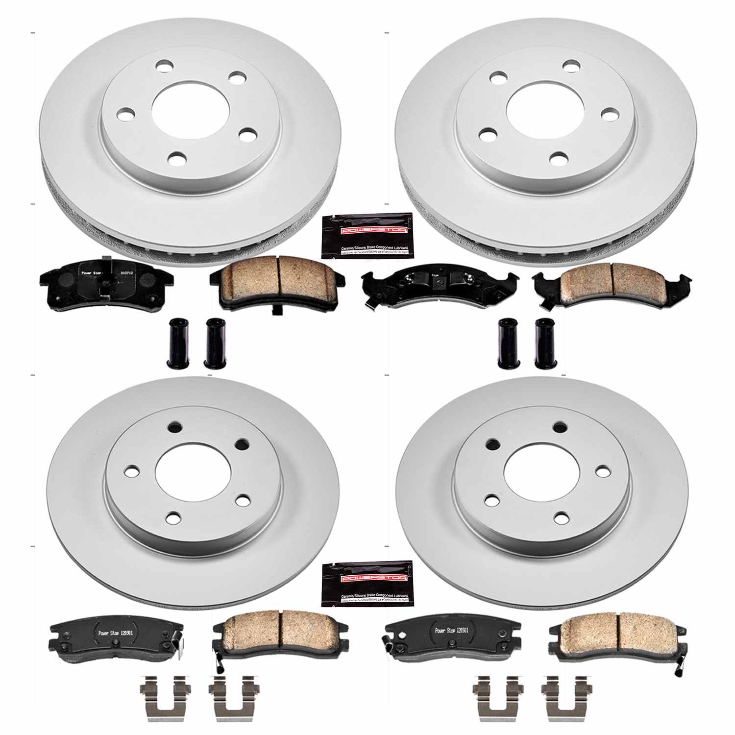 Power Stop 95-96 Buick Riviera Front & Rear Z17 Evolution Geomet Coated Brake Kit
