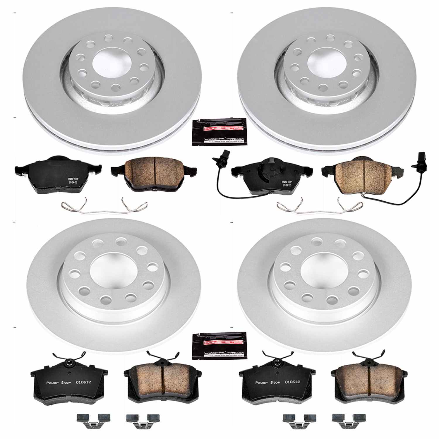 Power Stop 02-05 Audi A4 Front & Rear Z23 Evolution Sport Coated Brake Kit