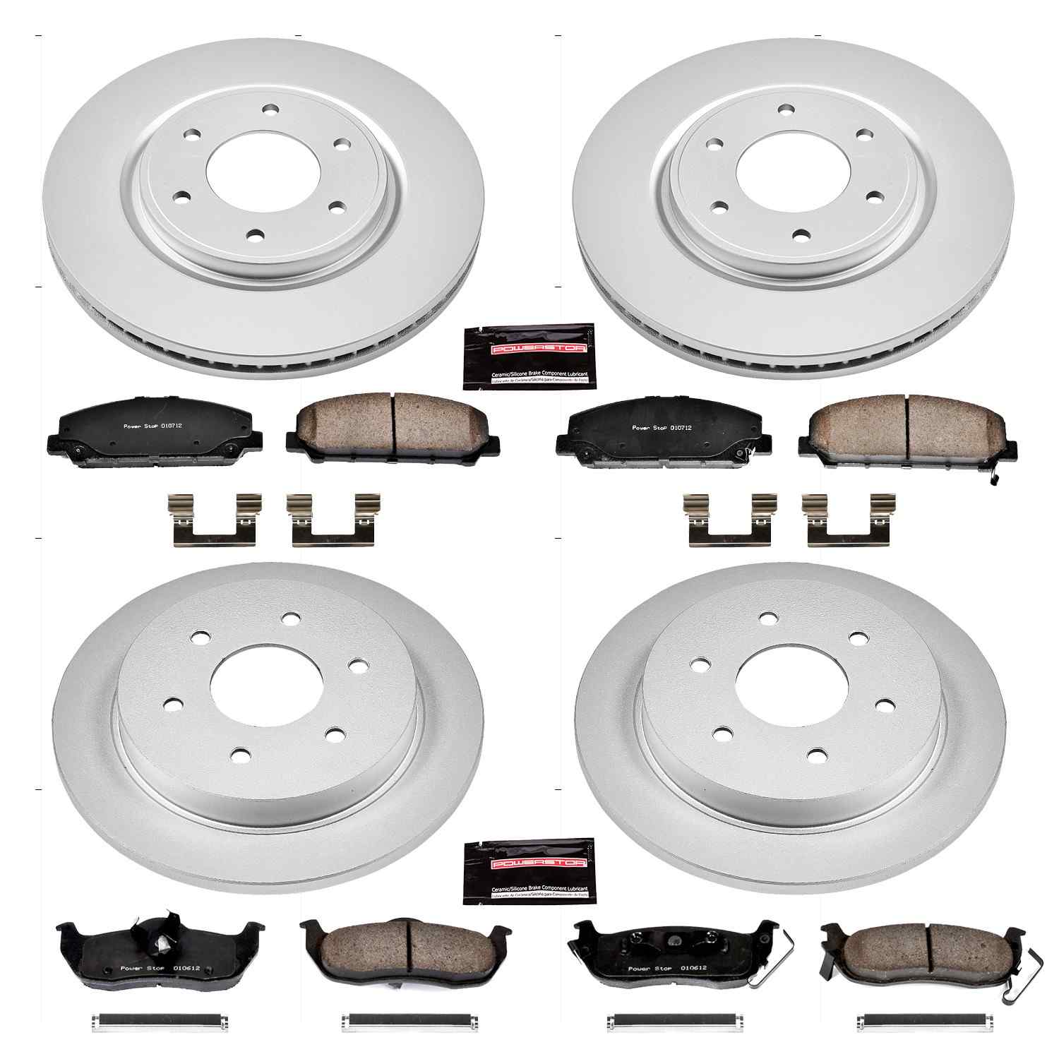 Power Stop 08-10 Infiniti QX56 Front & Rear Z17 Evolution Geomet Coated Brake Kit