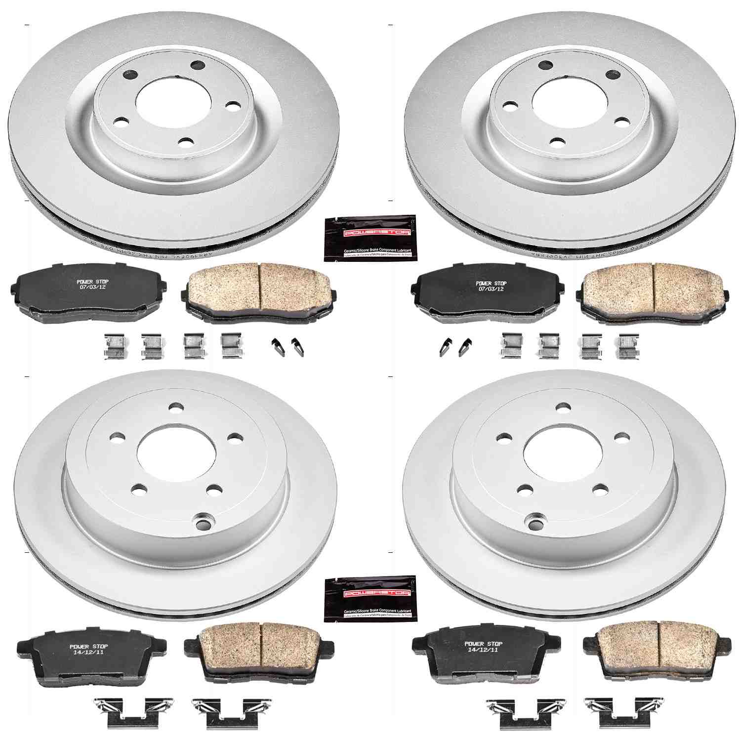 Power Stop 07-10 Ford Edge Front & Rear Z17 Evolution Geomet Coated Brake Kit