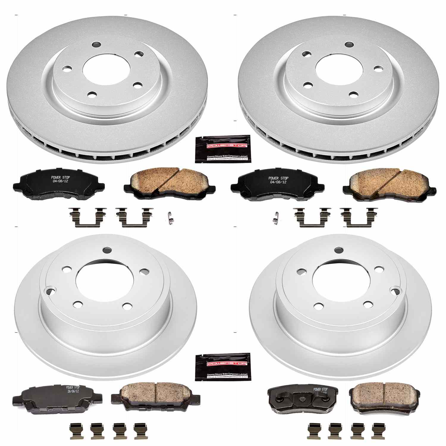Power Stop 11-14 Chrysler 200 Front & Rear Z17 Evolution Geomet Coated Brake Kit