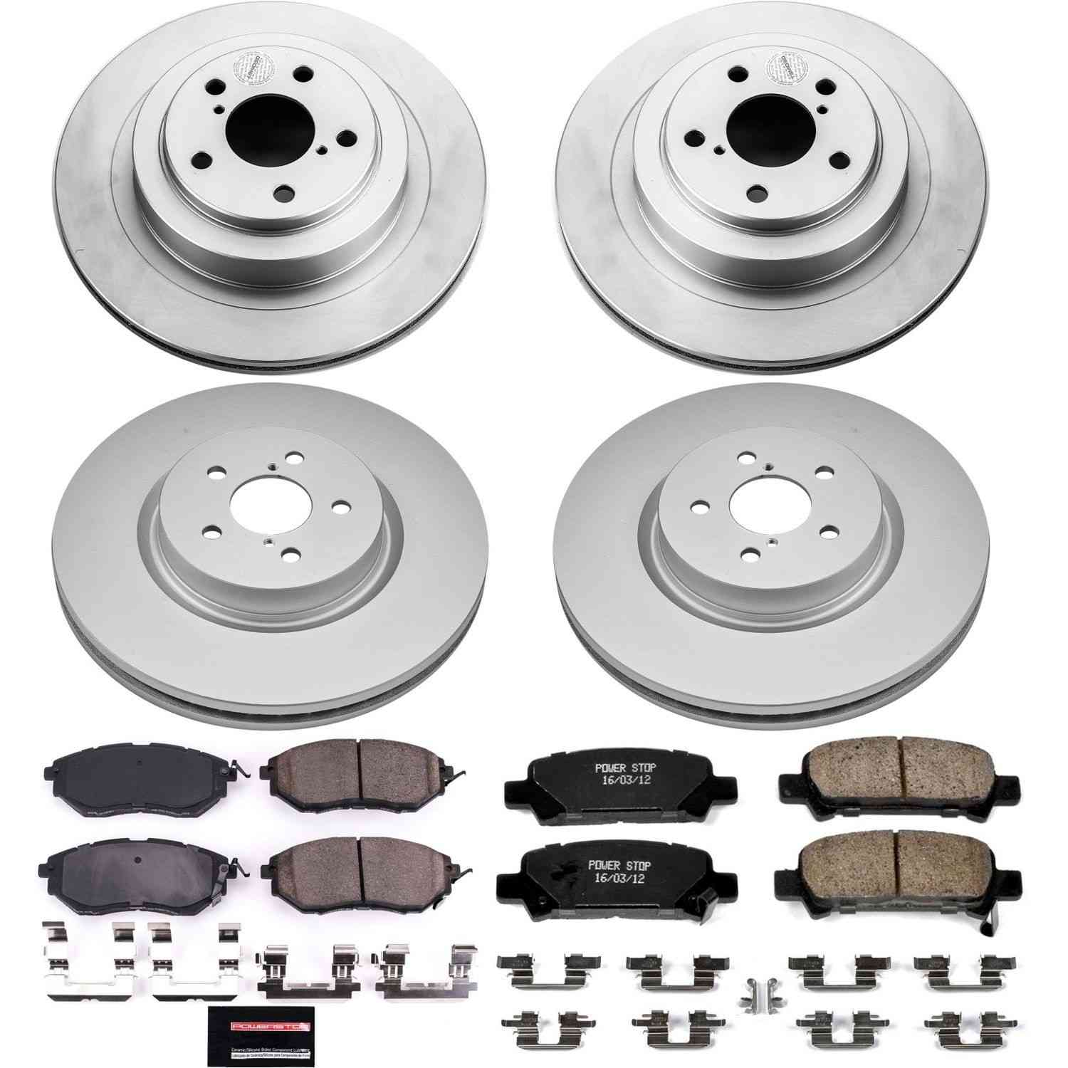 Power Stop 05-09 Subaru Legacy Front & Rear Z17 Evolution Geomet Coated Brake Kit