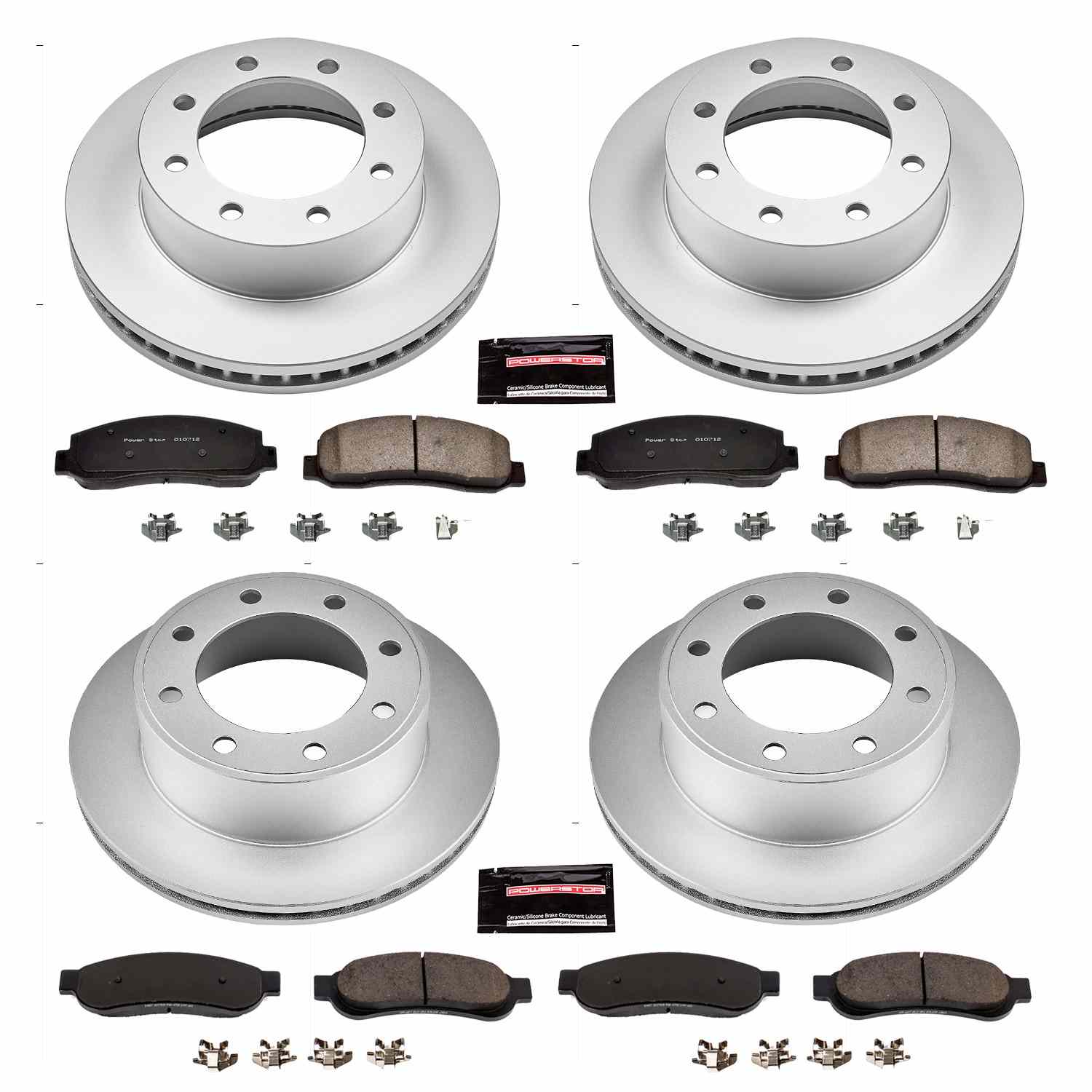 Power Stop 07-08 Ford F-250 Super Duty Front & Rear Z17 Coated Brake Kit
