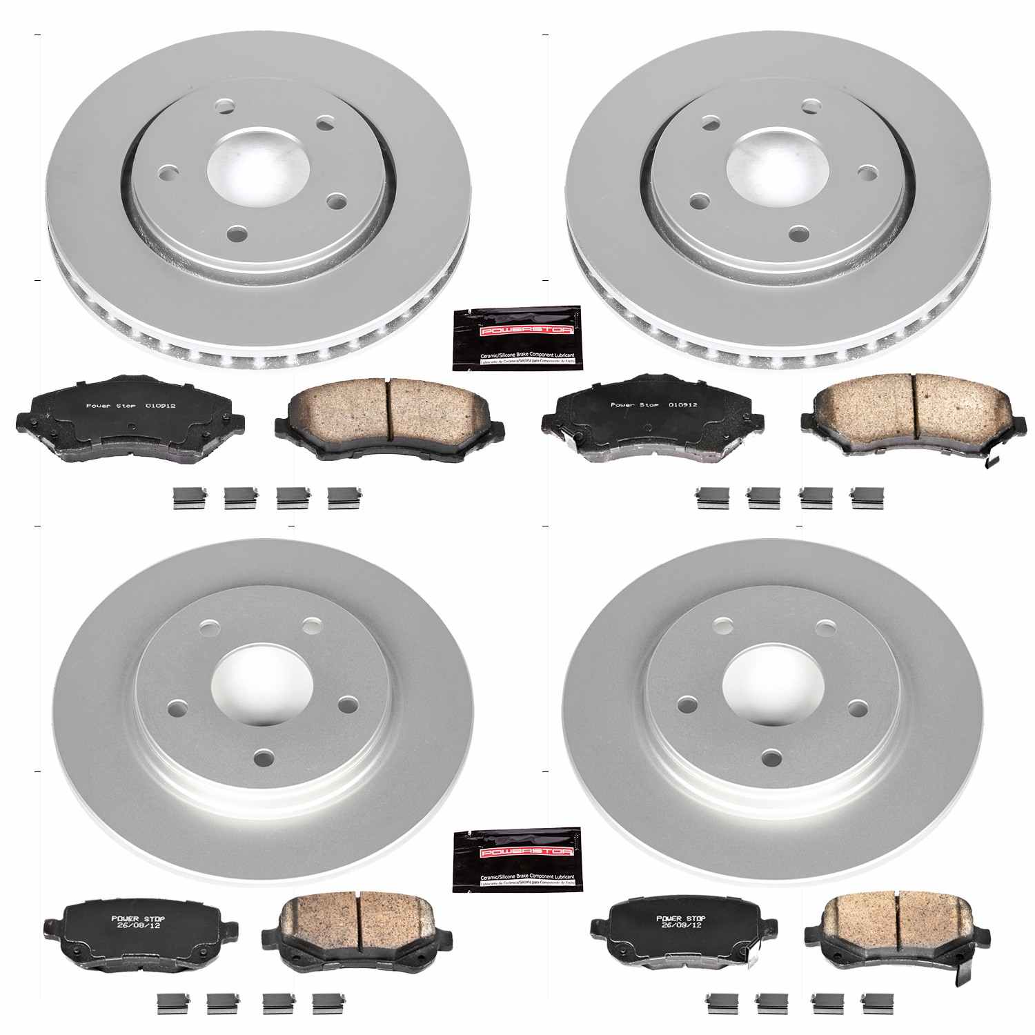 Power Stop 08-12 Chrysler Town & Country Front & Rear Z17 Evolution Geomet Coated Brake Kit