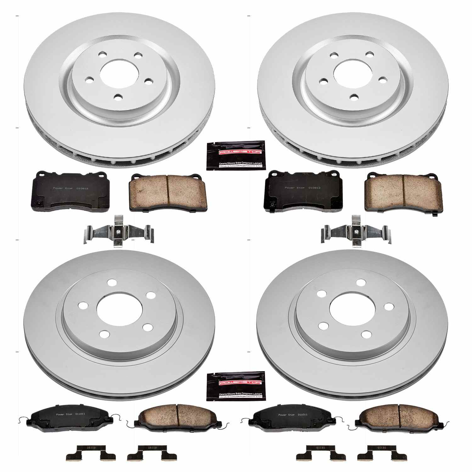 Power Stop 07-11 Ford Mustang Front & Rear Z17 Evolution Geomet Coated Brake Kit
