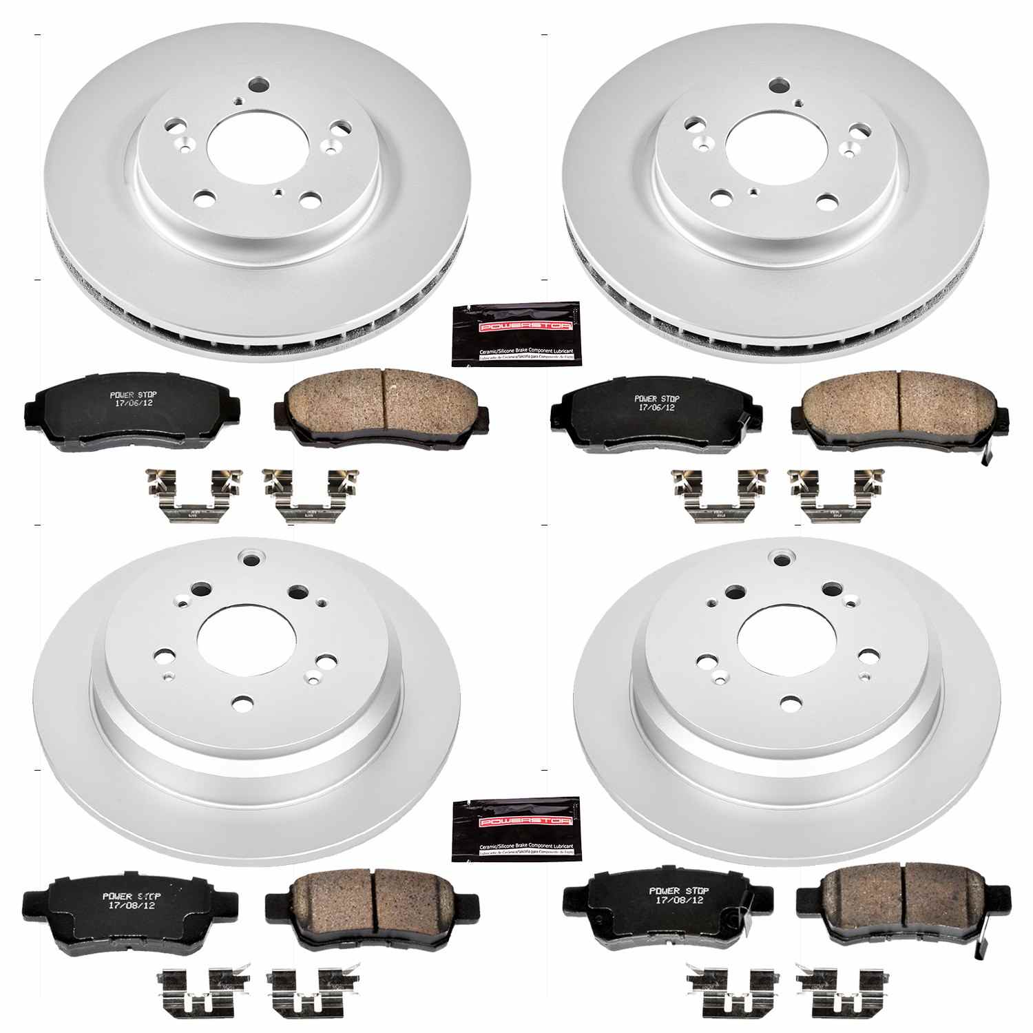 Power Stop 05-10 Honda Odyssey Front & Rear Z17 Evolution Geomet Coated Brake Kit