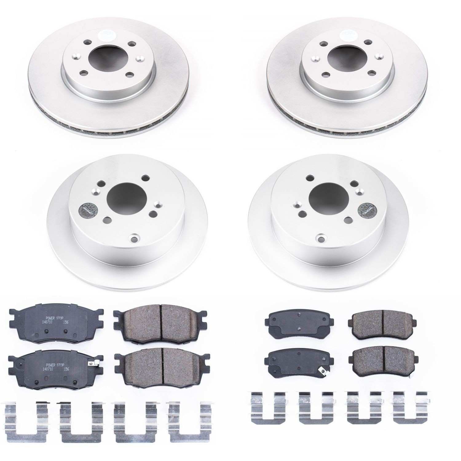 Power Stop 06-07 Hyundai Accent Front & Rear Z17 Evolution Geomet Coated Brake Kit