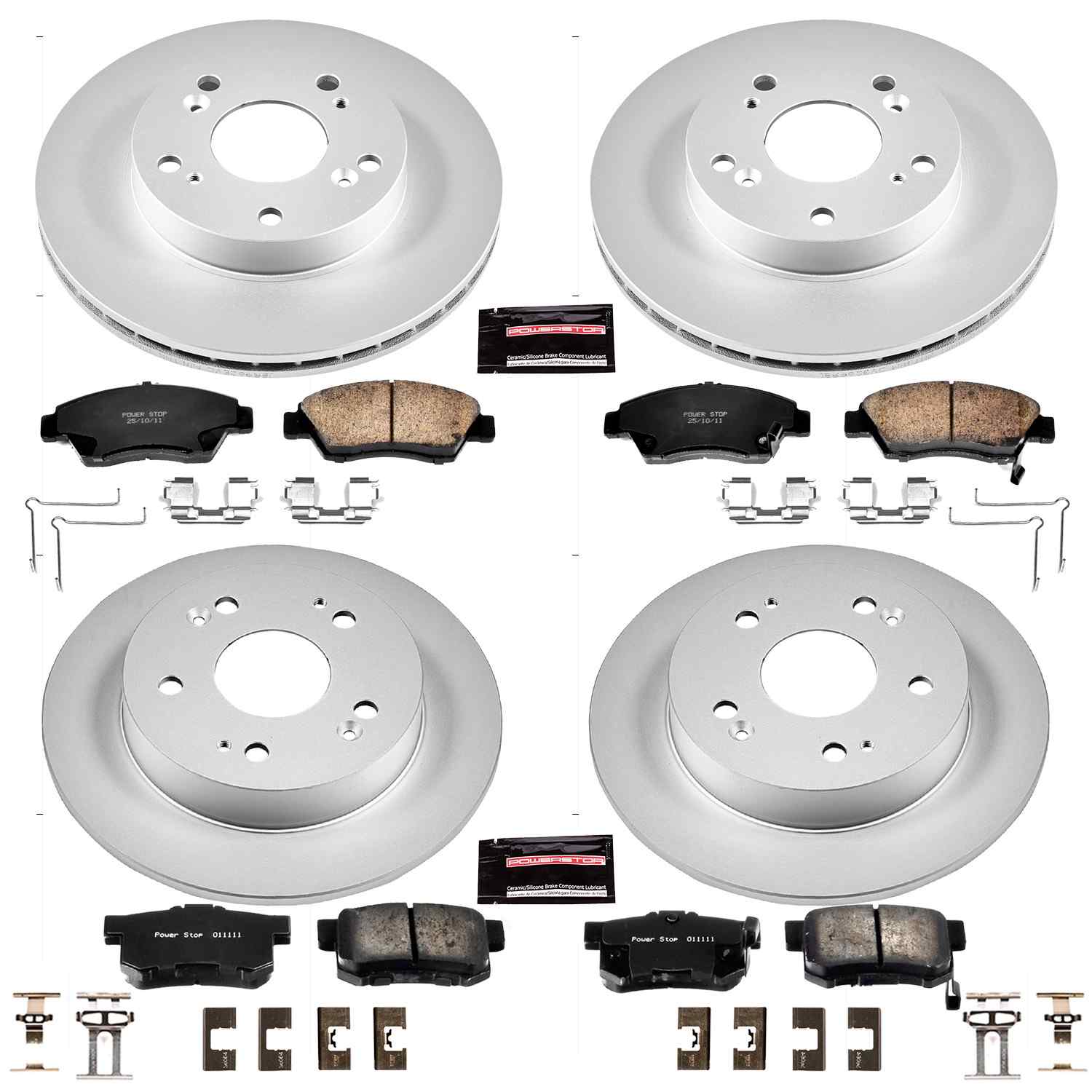Power Stop 09-11 Honda Civic Front & Rear Z17 Evolution Geomet Coated Brake Kit
