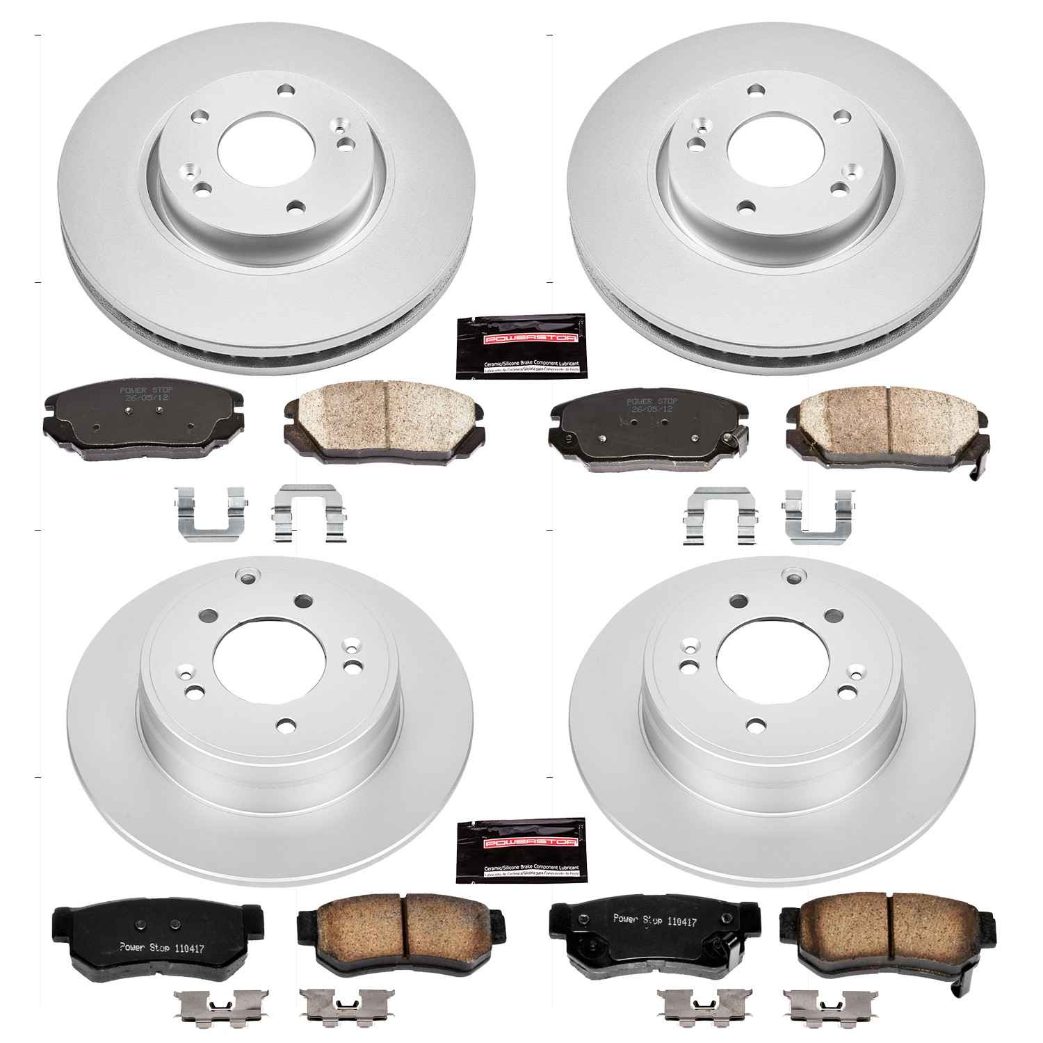 Power Stop 06-08 Hyundai Sonata Front & Rear Z17 Evolution Geomet Coated Brake Kit