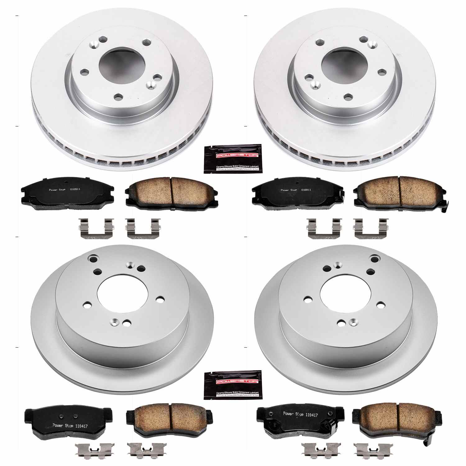 Power Stop 01-05 Hyundai Santa Fe Front & Rear Z17 Evolution Geomet Coated Brake Kit