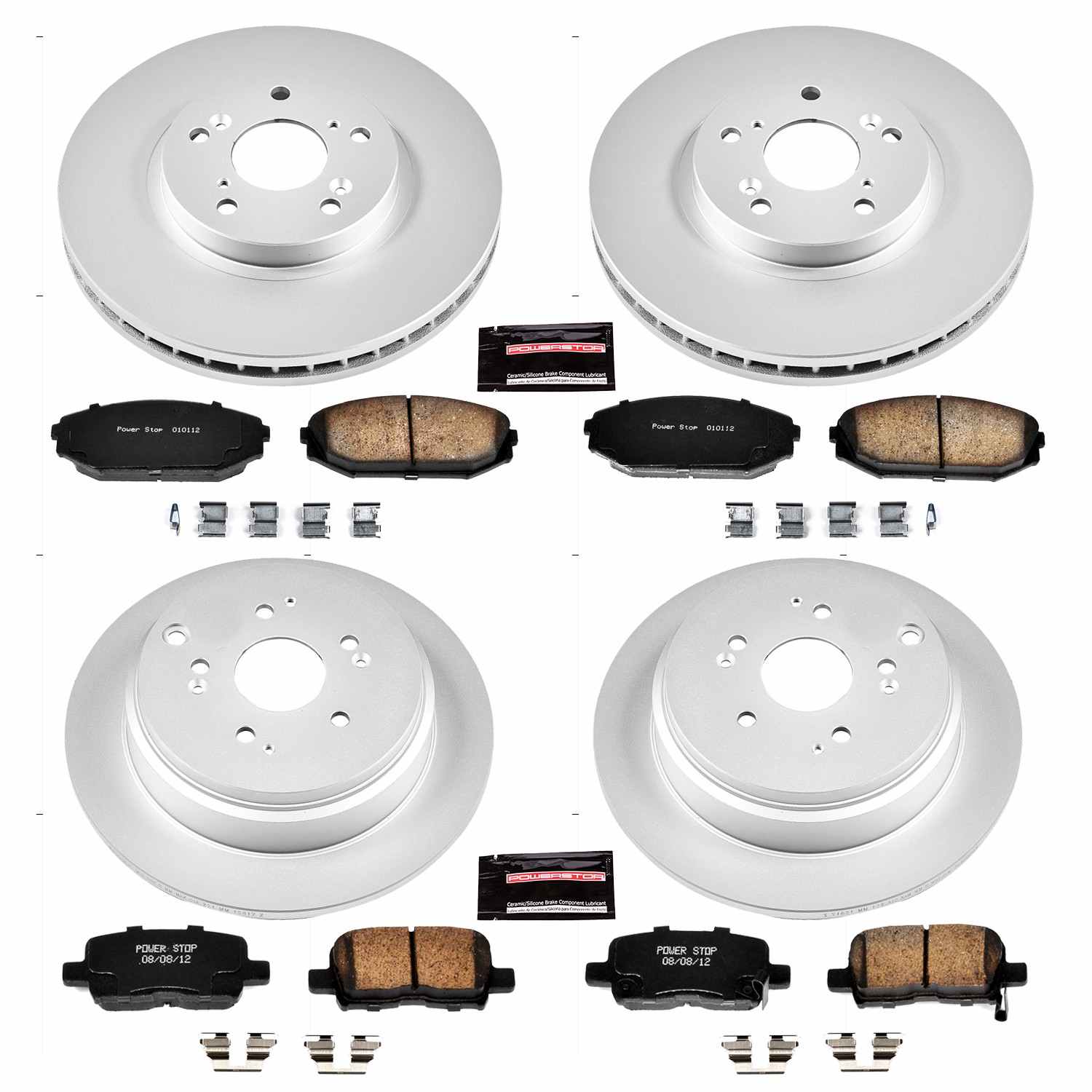 Power Stop 02-04 Honda Odyssey Front & Rear Z17 Evolution Geomet Coated Brake Kit