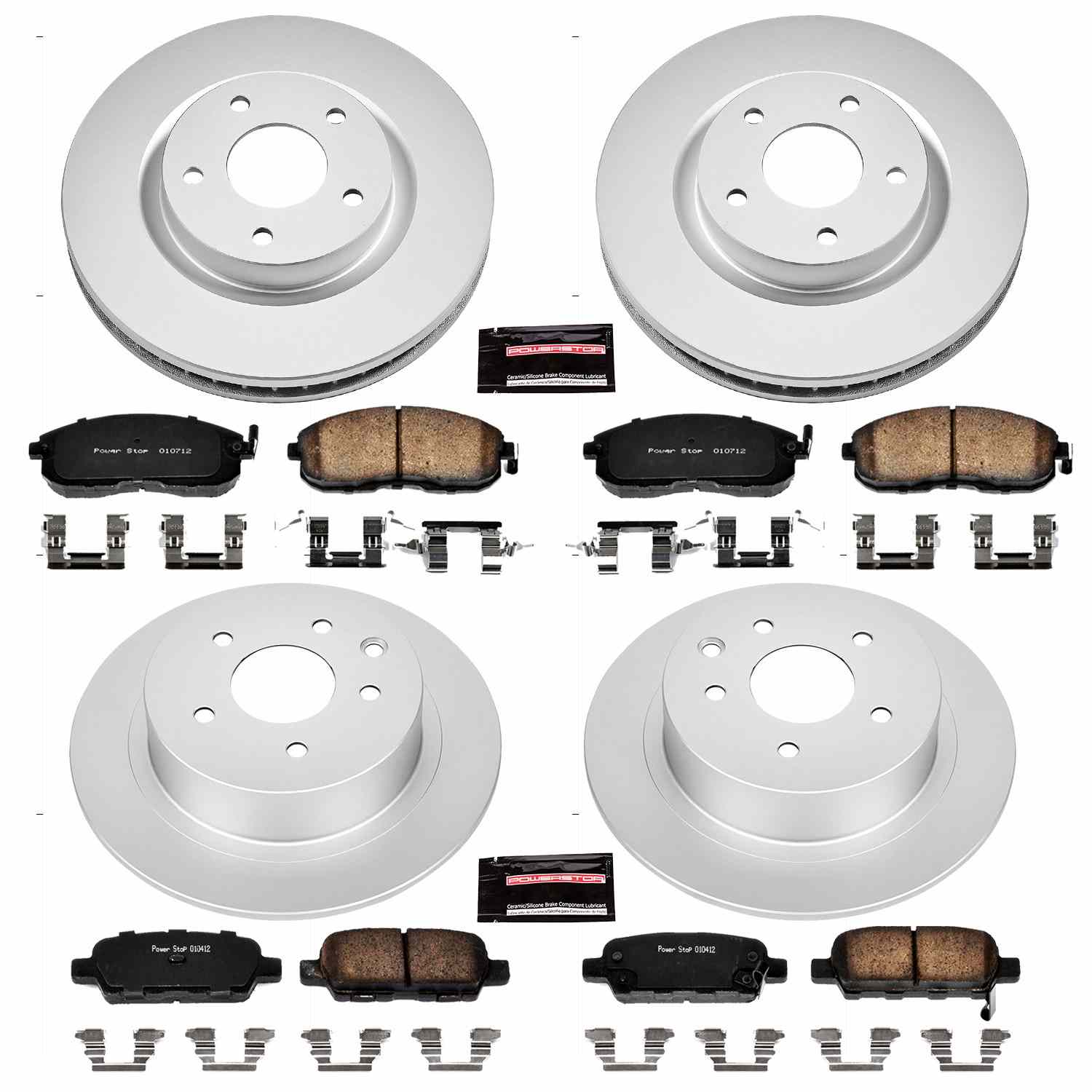 Power Stop 07-12 Nissan Sentra Front & Rear Z17 Evolution Geomet Coated Brake Kit