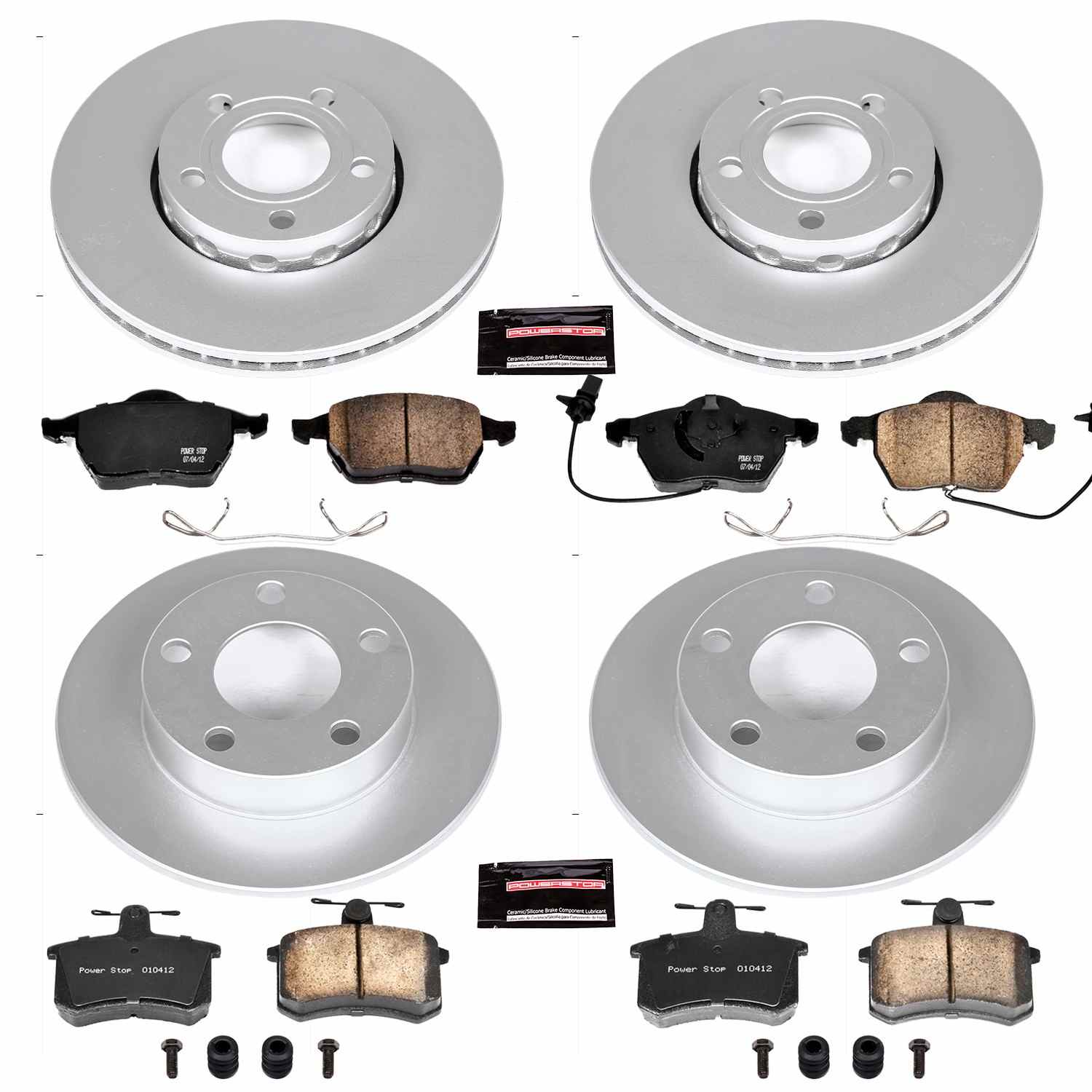Power Stop 99-01 Audi A4 Quattro Front & Rear Z23 Evolution Sport Coated Brake Kit