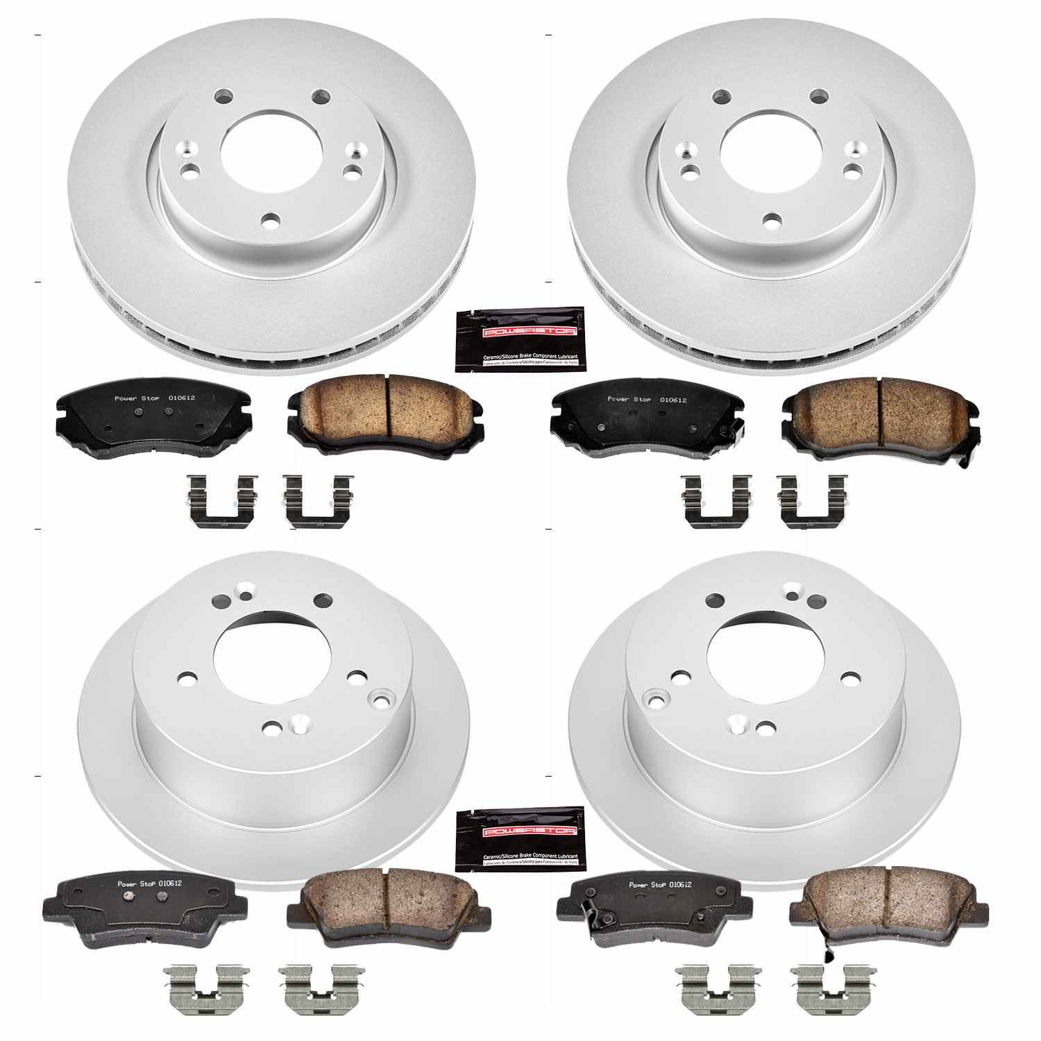 Power Stop 08-10 Hyundai Sonata Front & Rear Z17 Evolution Geomet Coated Brake Kit