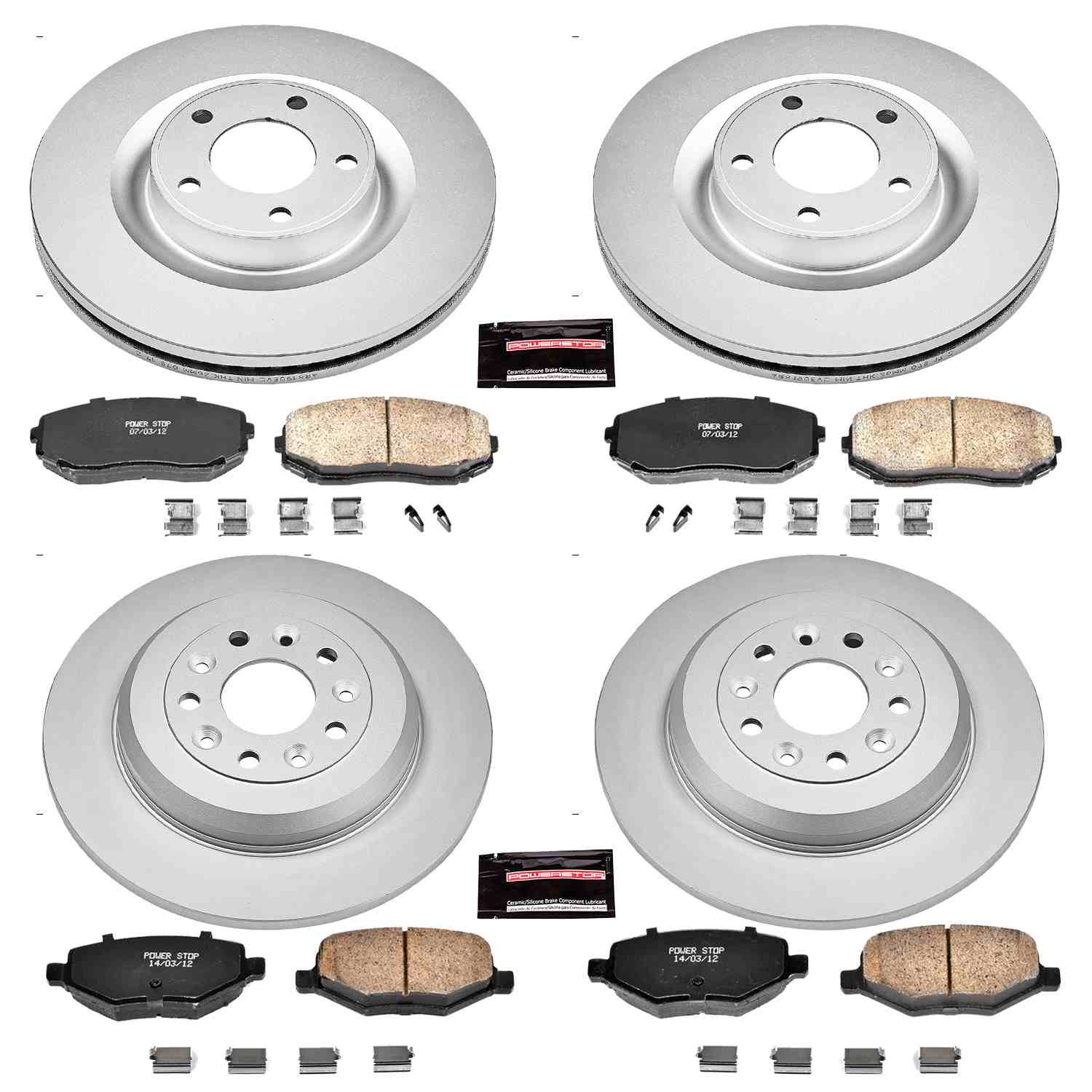 Power Stop 11-15 Ford Edge Front & Rear Z17 Evolution Geomet Coated Brake Kit
