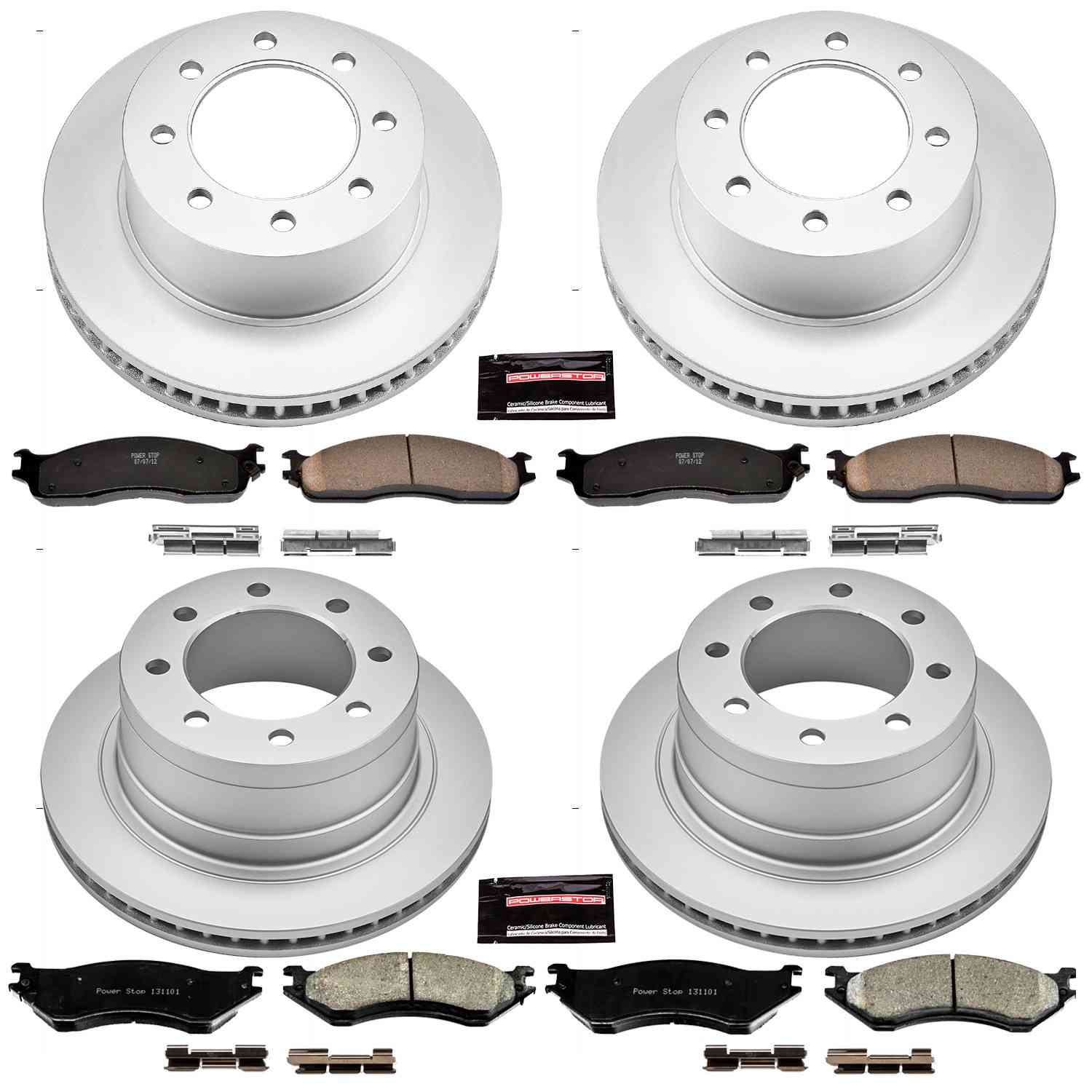 Power Stop 06-08 Dodge Ram 1500 Front & Rear Z17 Coated Brake Kit