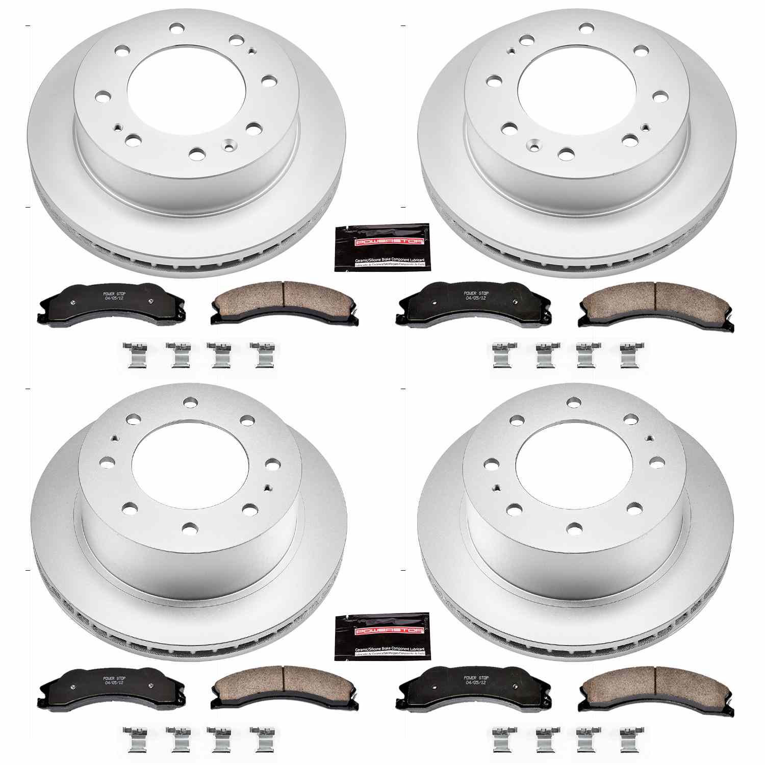 Power Stop 2011 GMC Sierra 3500 HD Front & Rear Z2017 Coated Brake Kit