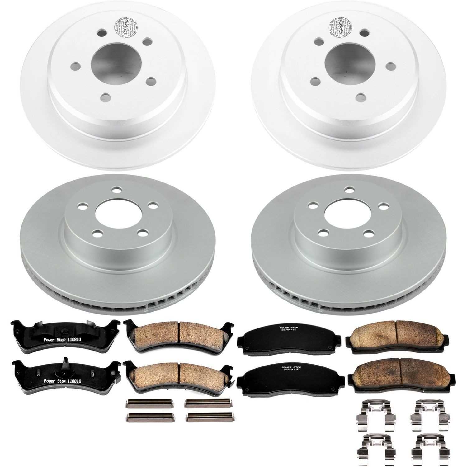 Power Stop 01-02 Ford Explorer Sport Front & Rear Z17 Evolution Geomet Coated Brake Kit