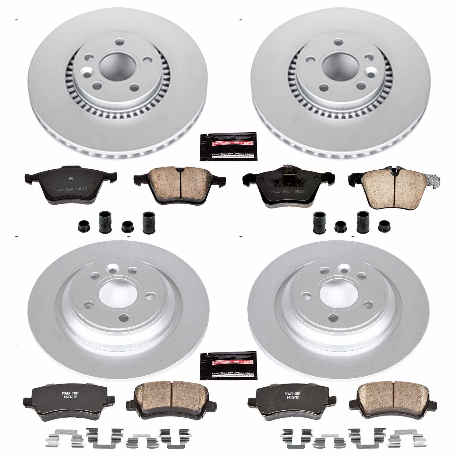 Power Stop 08-14 Volvo S80 Front & Rear Z23 Evolution Sport Coated Brake Kit