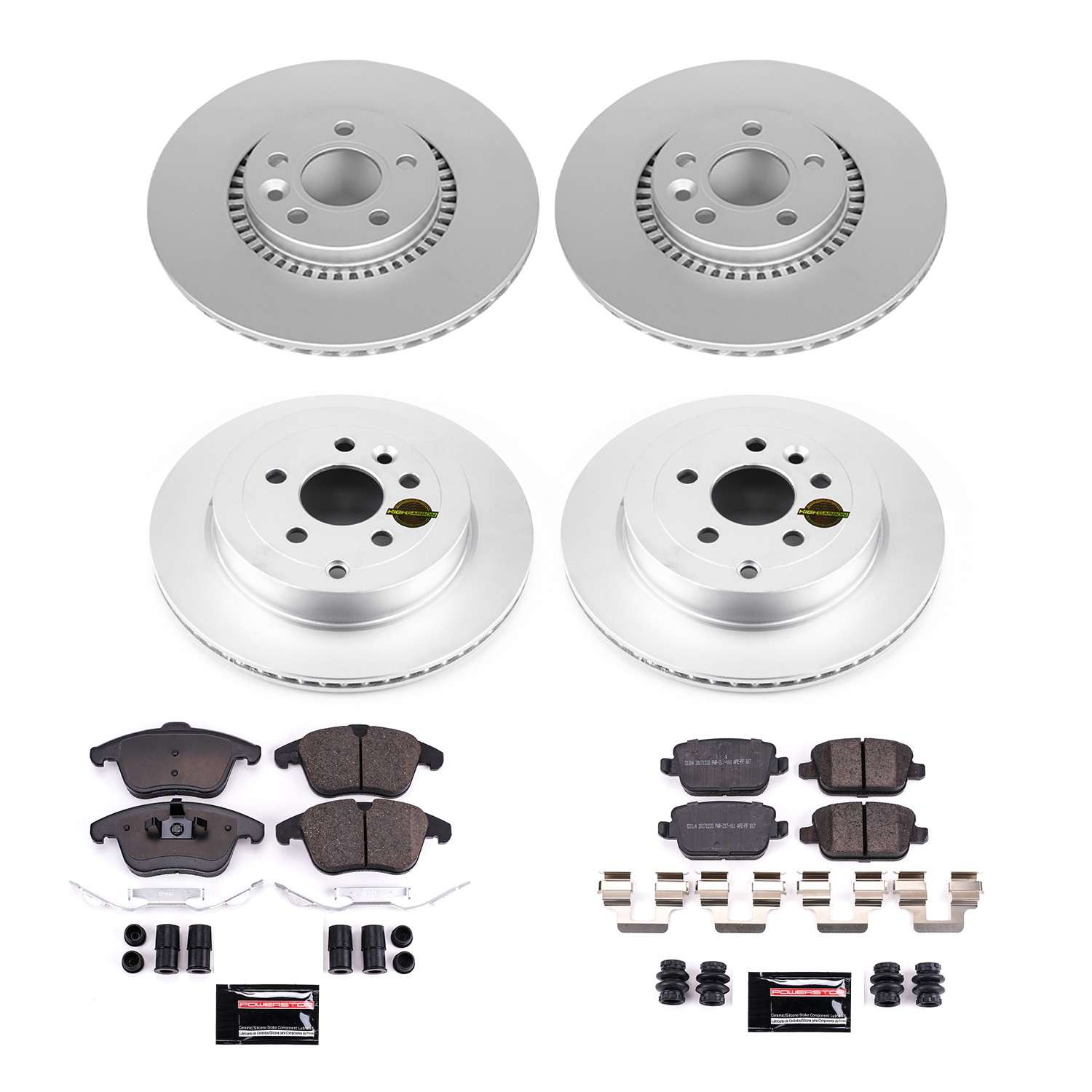 Power Stop 08-12 Land Rover LR2 Front & Rear Z23 Coated Brake Kit