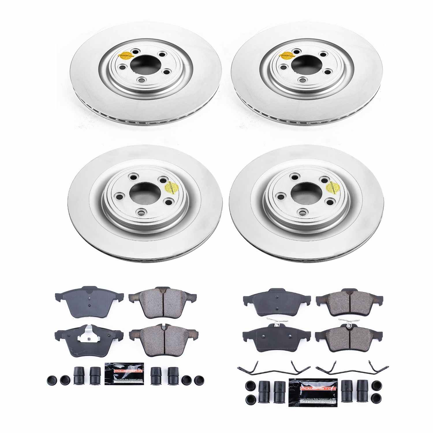 Power Stop 07-08 Jaguar S-Type Front & Rear Z23 Evolution Sport Coated Brake Kit