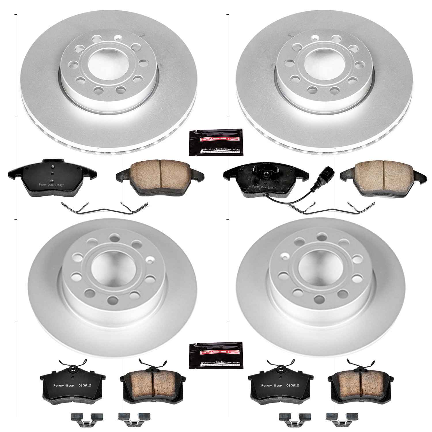 Power Stop 10-12 Audi A3 Front & Rear Z23 Evolution Sport Coated Brake Kit