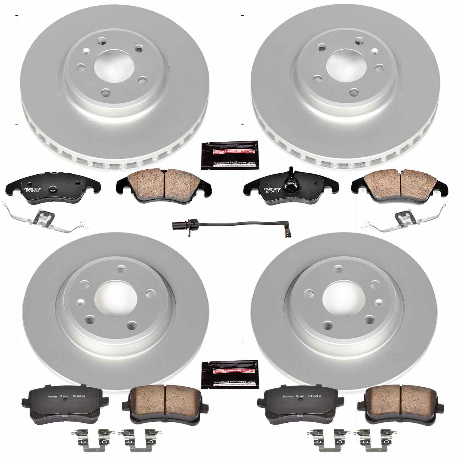 Power Stop 09-11 Audi A4 Front & Rear Z23 Evolution Sport Coated Brake Kit
