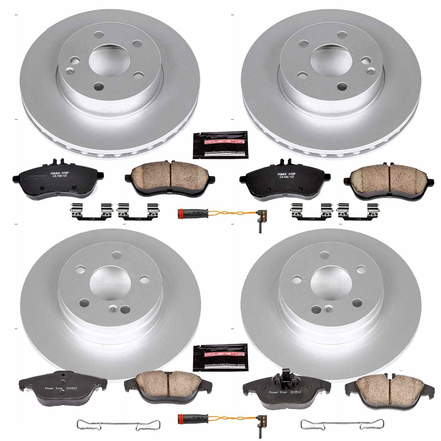 Power Stop 12-15 Mercedes-Benz C250 Front & Rear Z23 Evolution Sport Coated Brake Kit