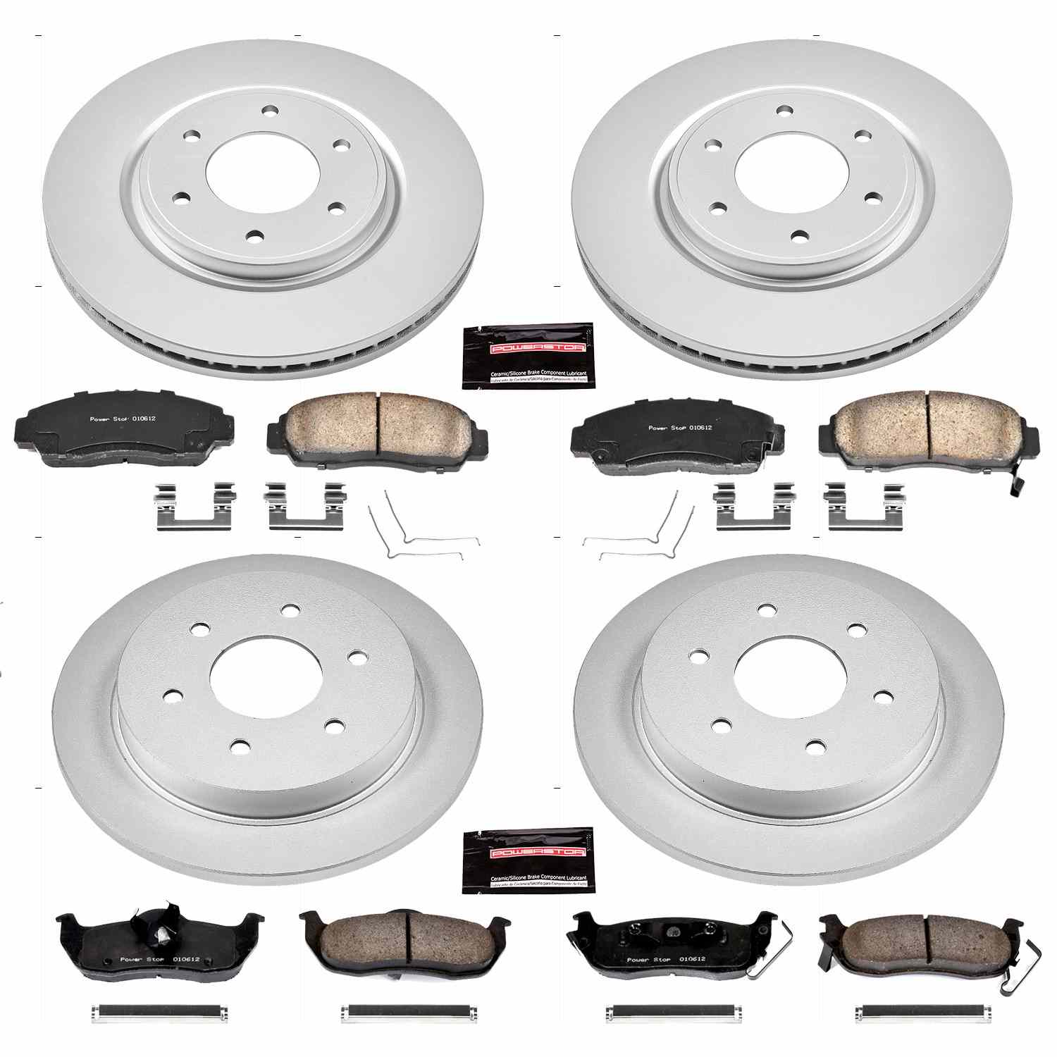 Power Stop 12-15 Nissan Armada Front & Rear Z17 Evolution Geomet Coated Brake Kit