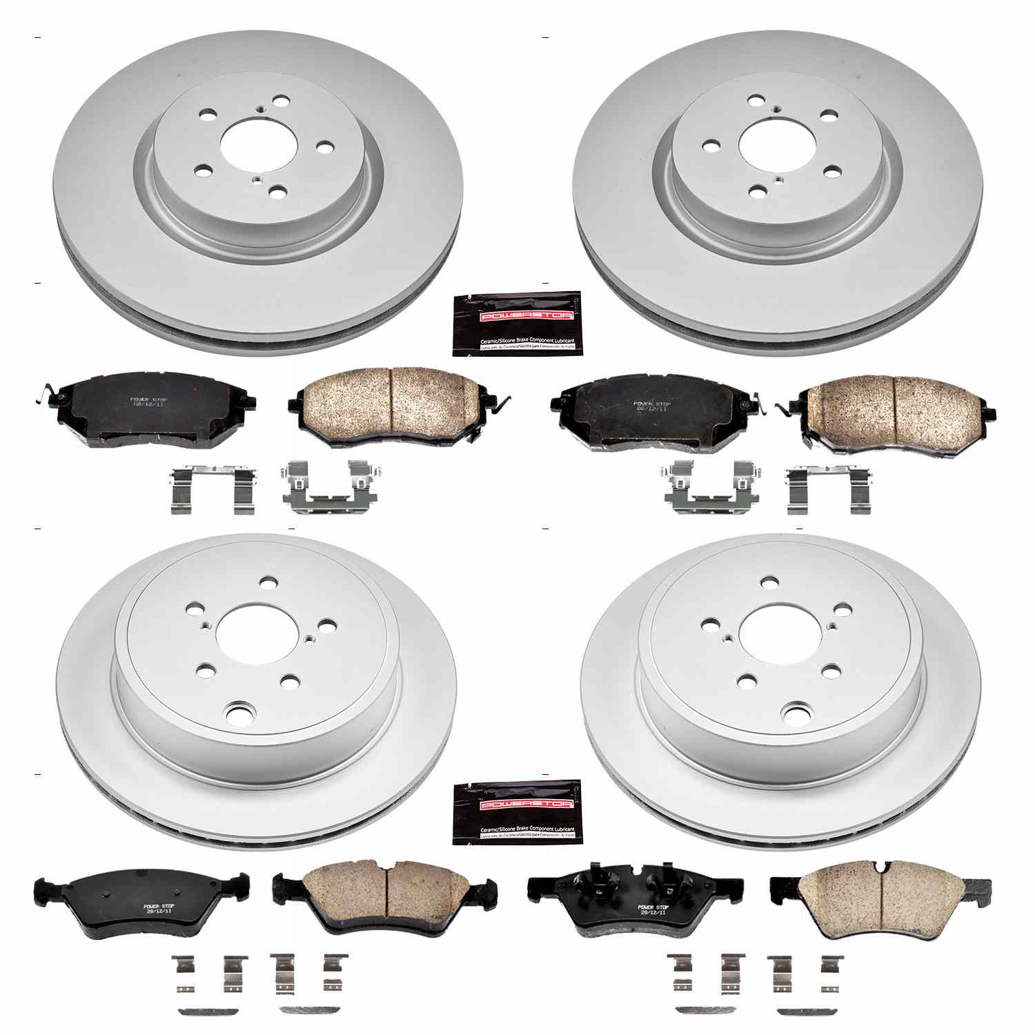 Power Stop 10-14 Subaru Legacy Front & Rear Z17 Evolution Geomet Coated Brake Kit