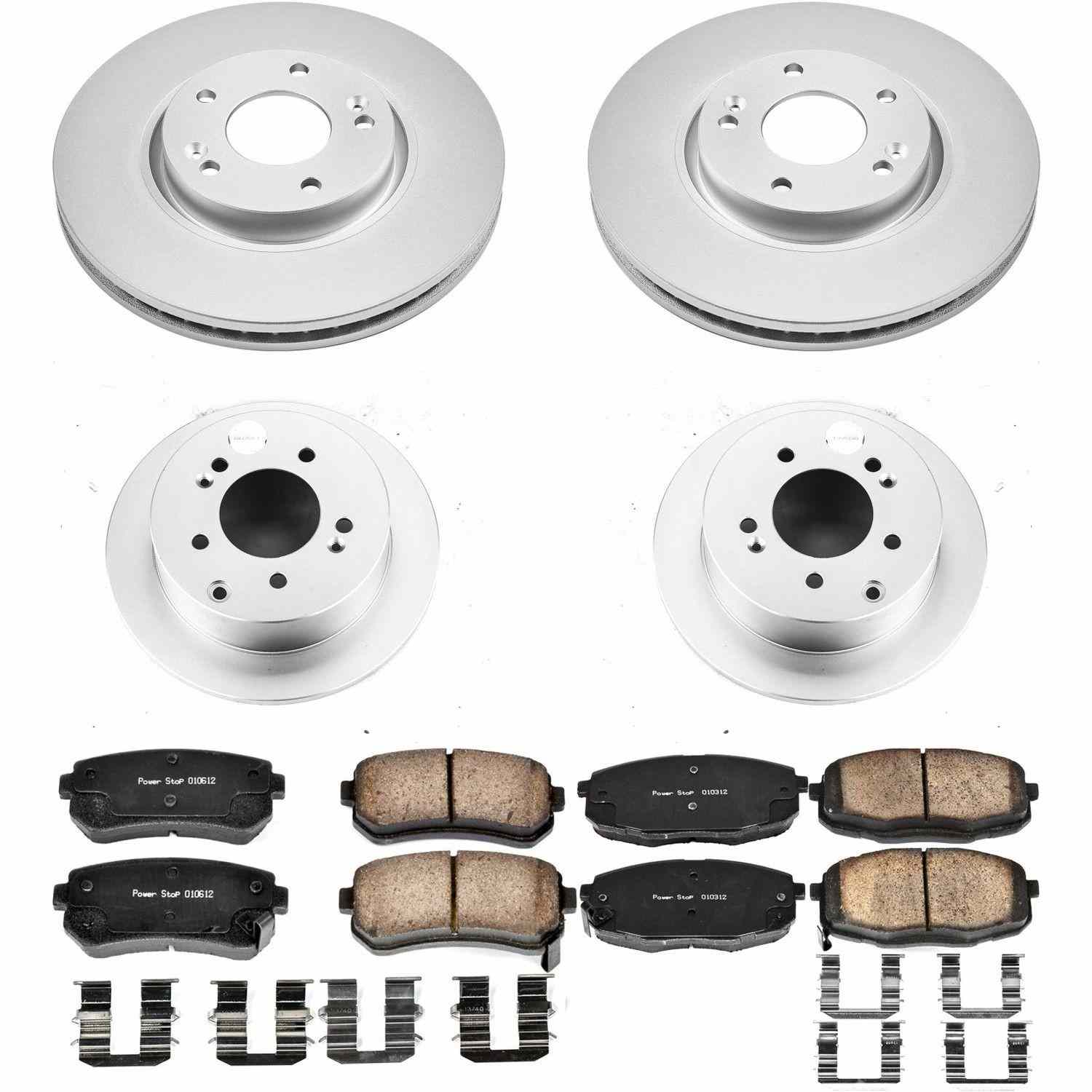 Power Stop 10-13 Kia Forte Front & Rear Z17 Evolution Geomet Coated Brake Kit