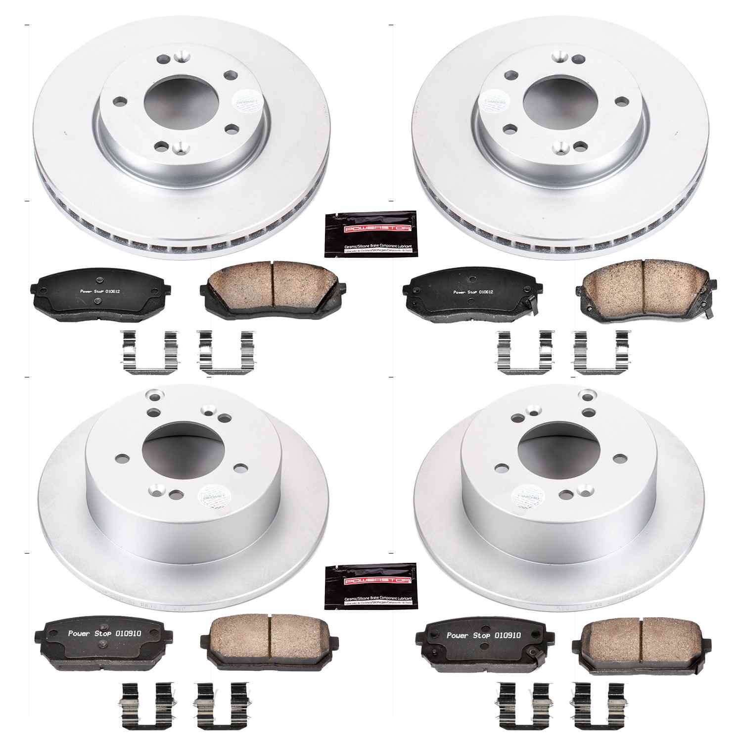 Power Stop 07-10 Kia Rondo Front & Rear Z17 Evolution Geomet Coated Brake Kit