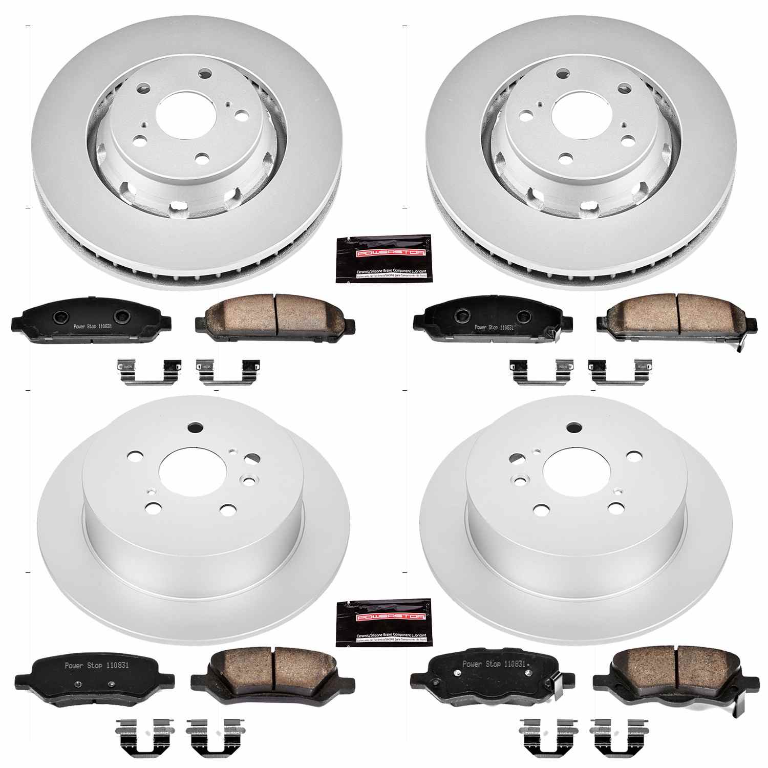 Power Stop 09-16 Toyota Venza Front & Rear Z17 Evolution Geomet Coated Brake Kit