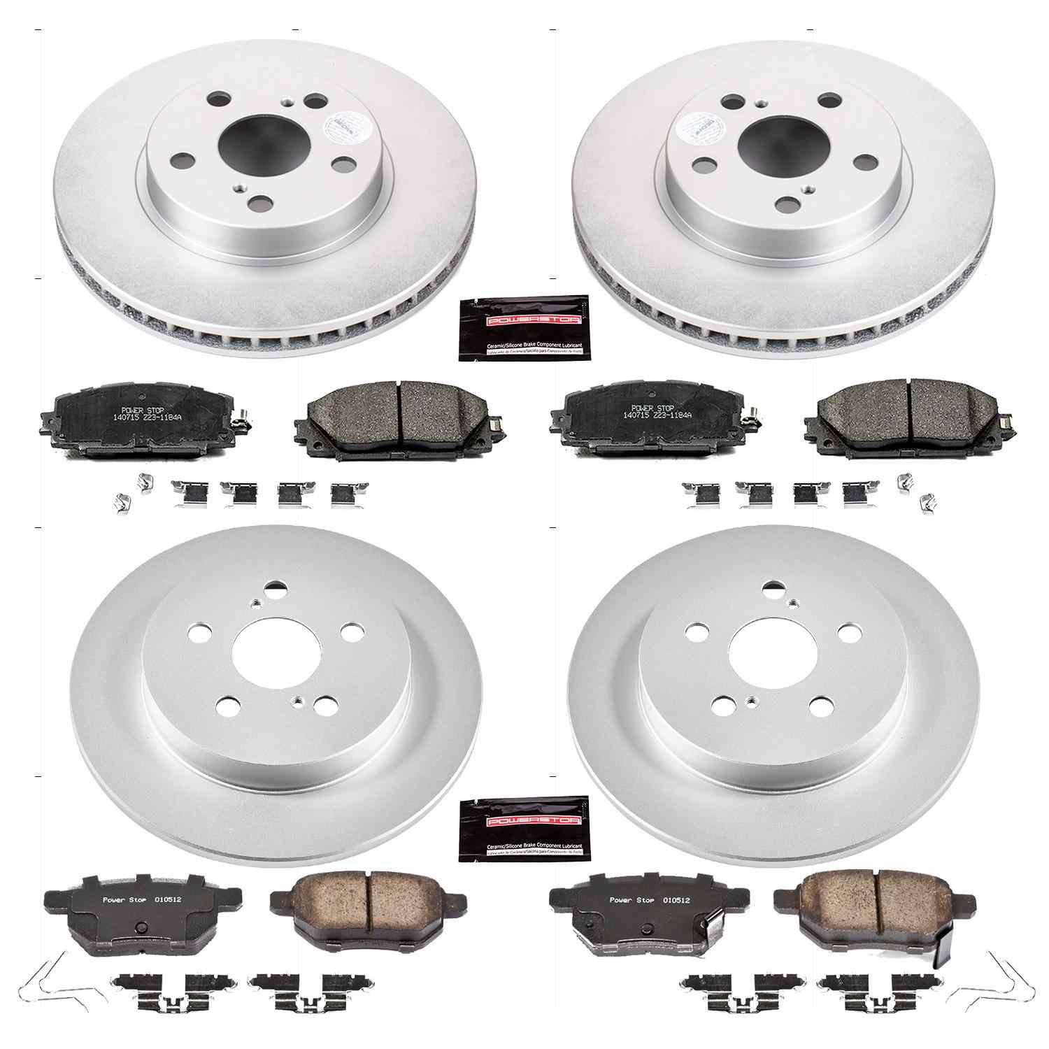 Power Stop 11-17 Lexus CT200h Front & Rear Z17 Evolution Geomet Coated Brake Kit