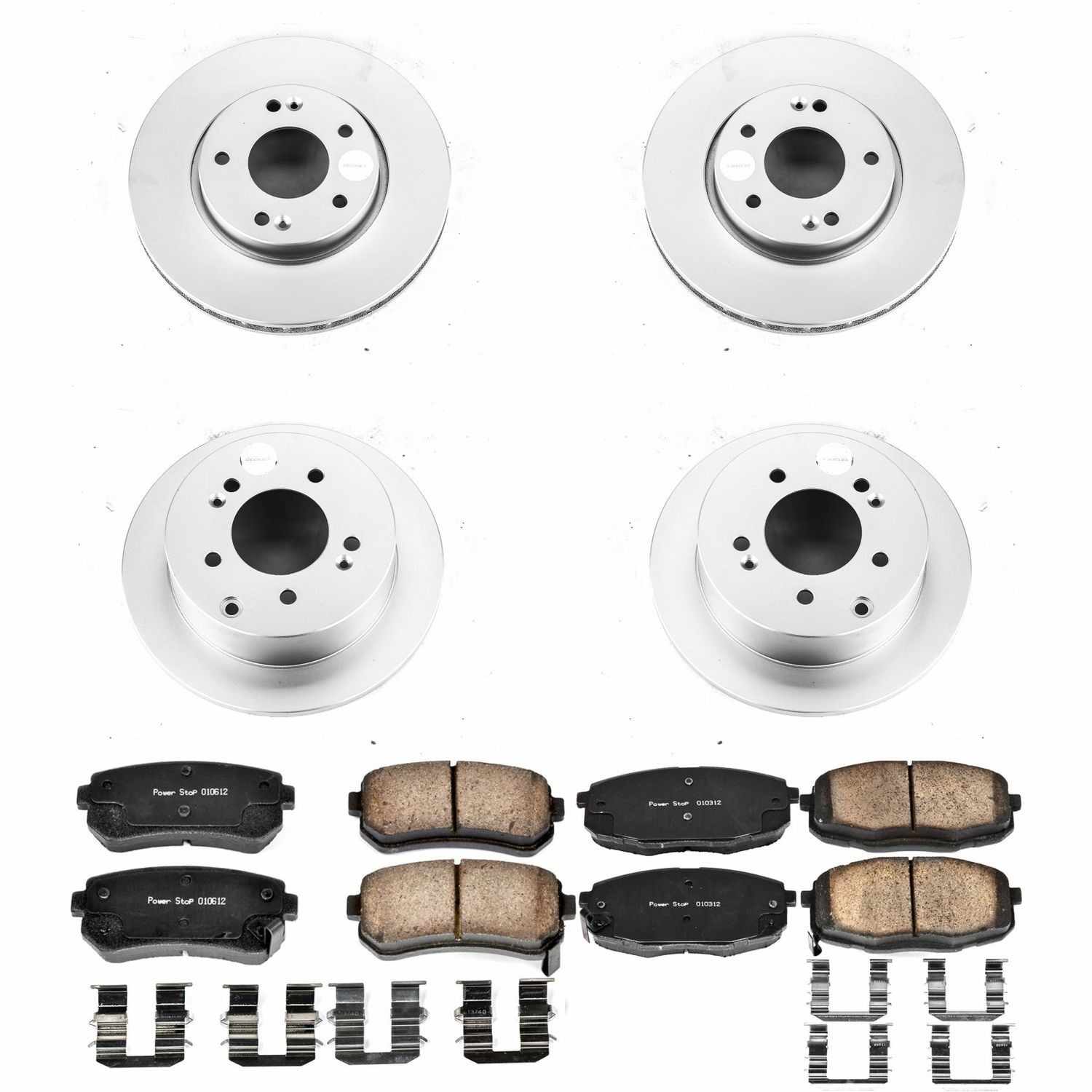 Power Stop 10-13 Kia Forte Front & Rear Z17 Evolution Geomet Coated Brake Kit